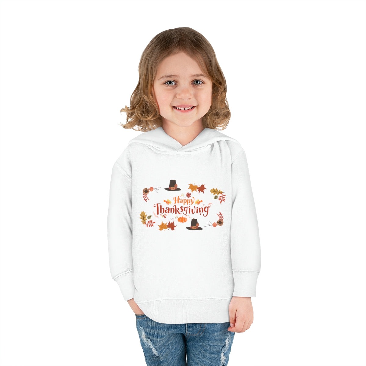 Happy Thanksgiving Toddler Pullover Fleece Hoodie