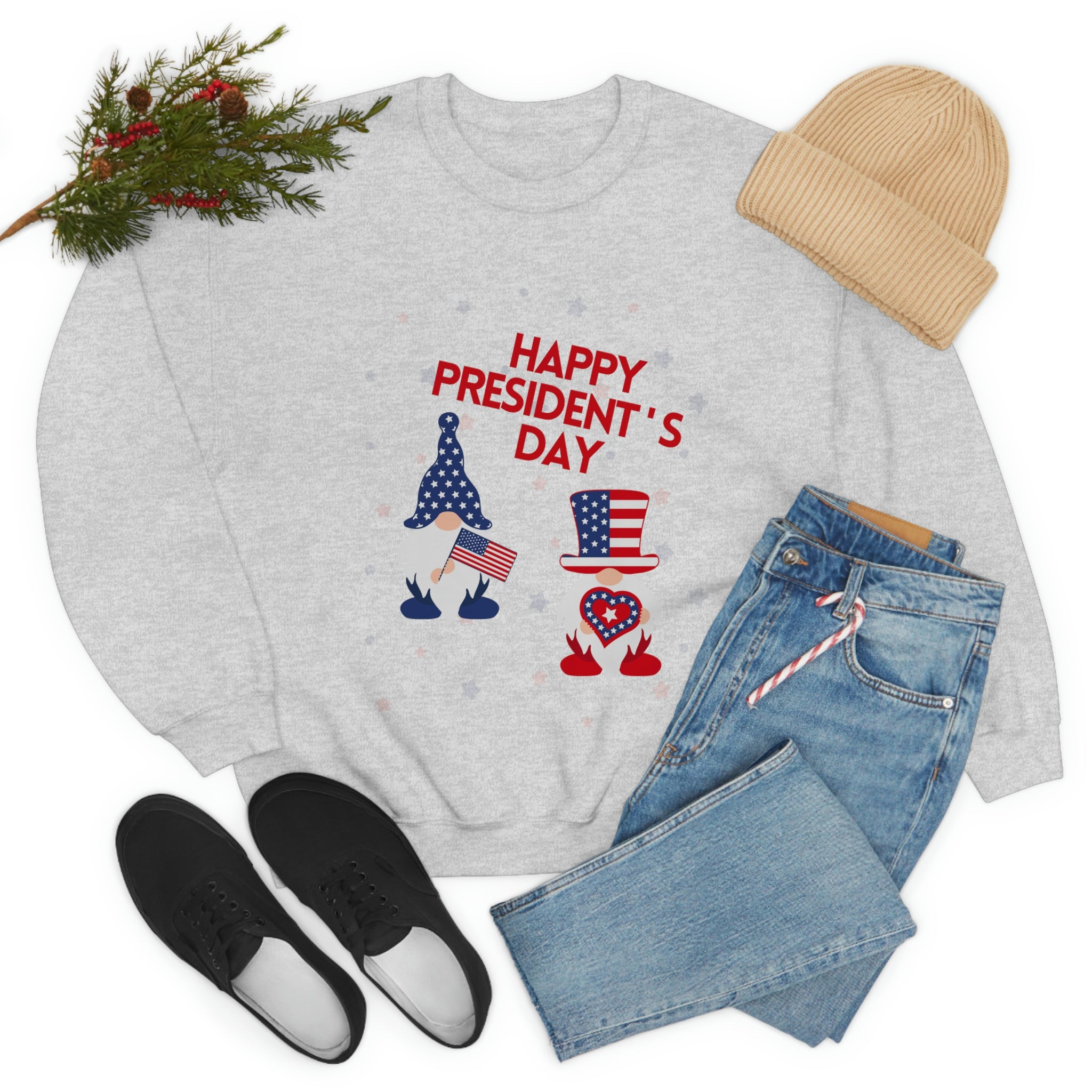 Happy President's Day Gnome Unisex Heavy Blend™ Crewneck Sweatshirt