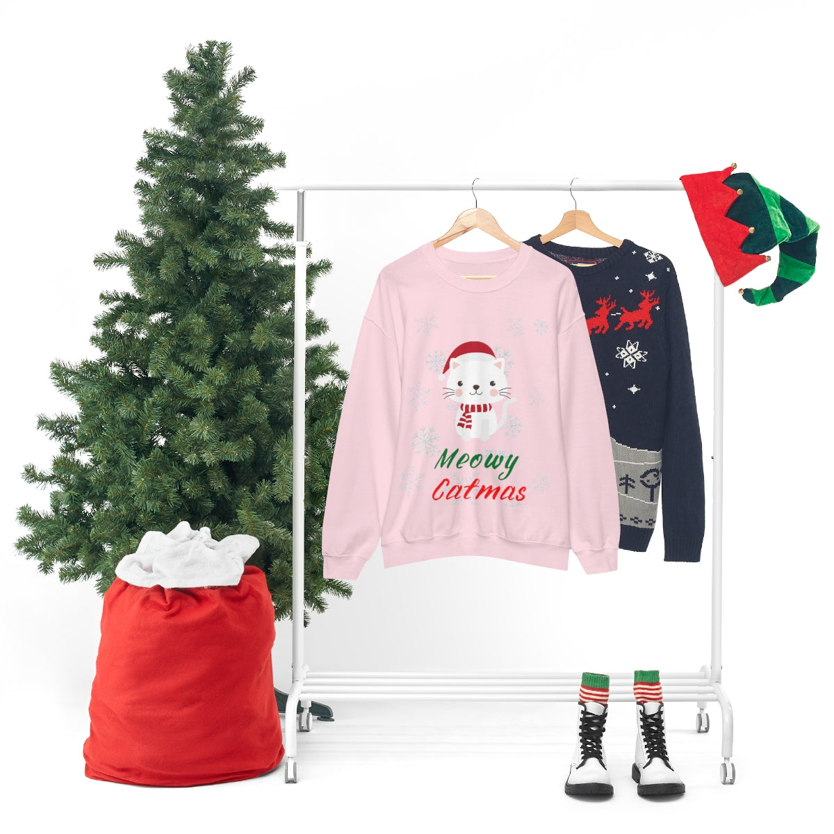 Meowy Catmas Unisex Heavy Blend™ Crewneck Sweatshirt