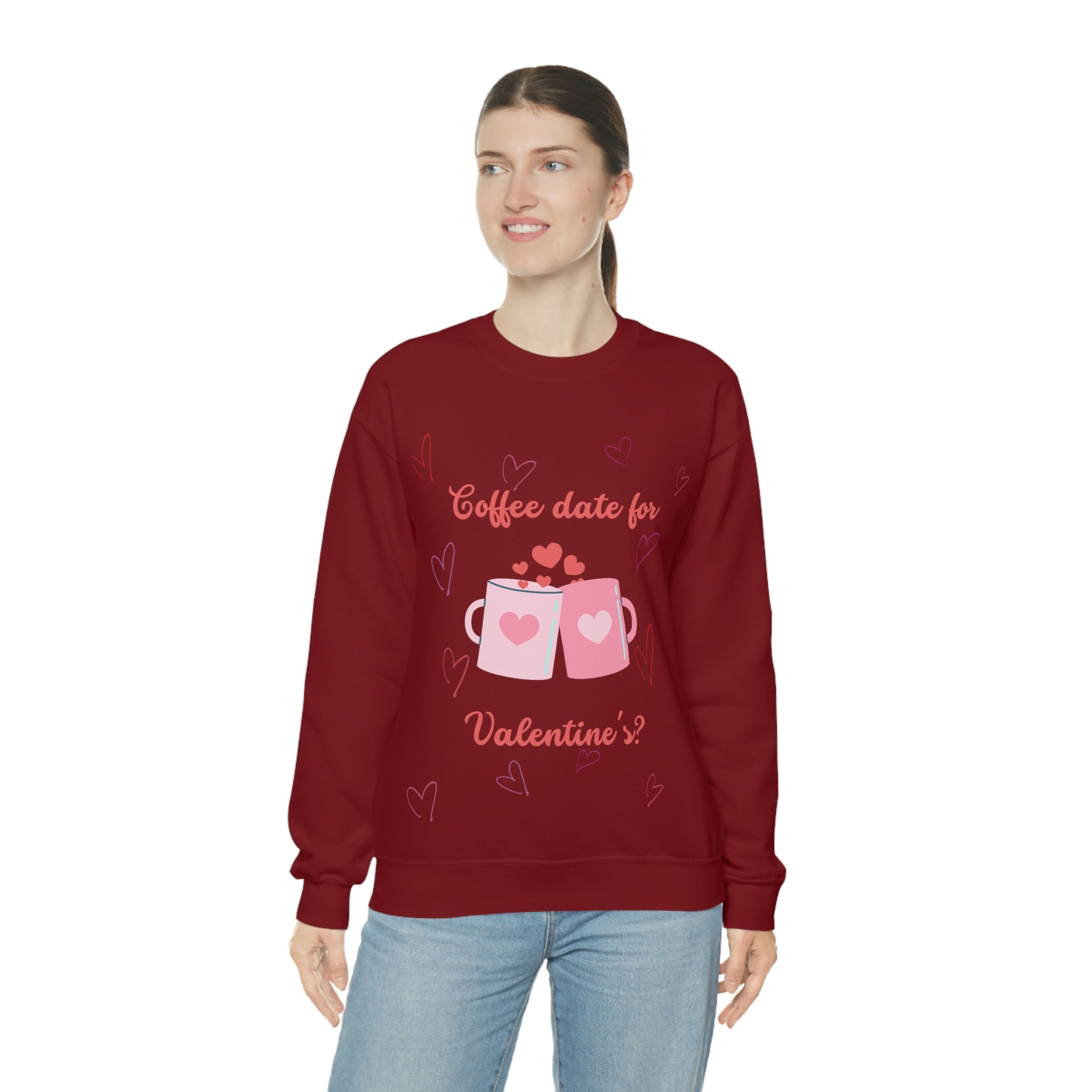 Coffee Date For Valentine's Unisex Heavy Blend™ Crewneck Sweatshirt