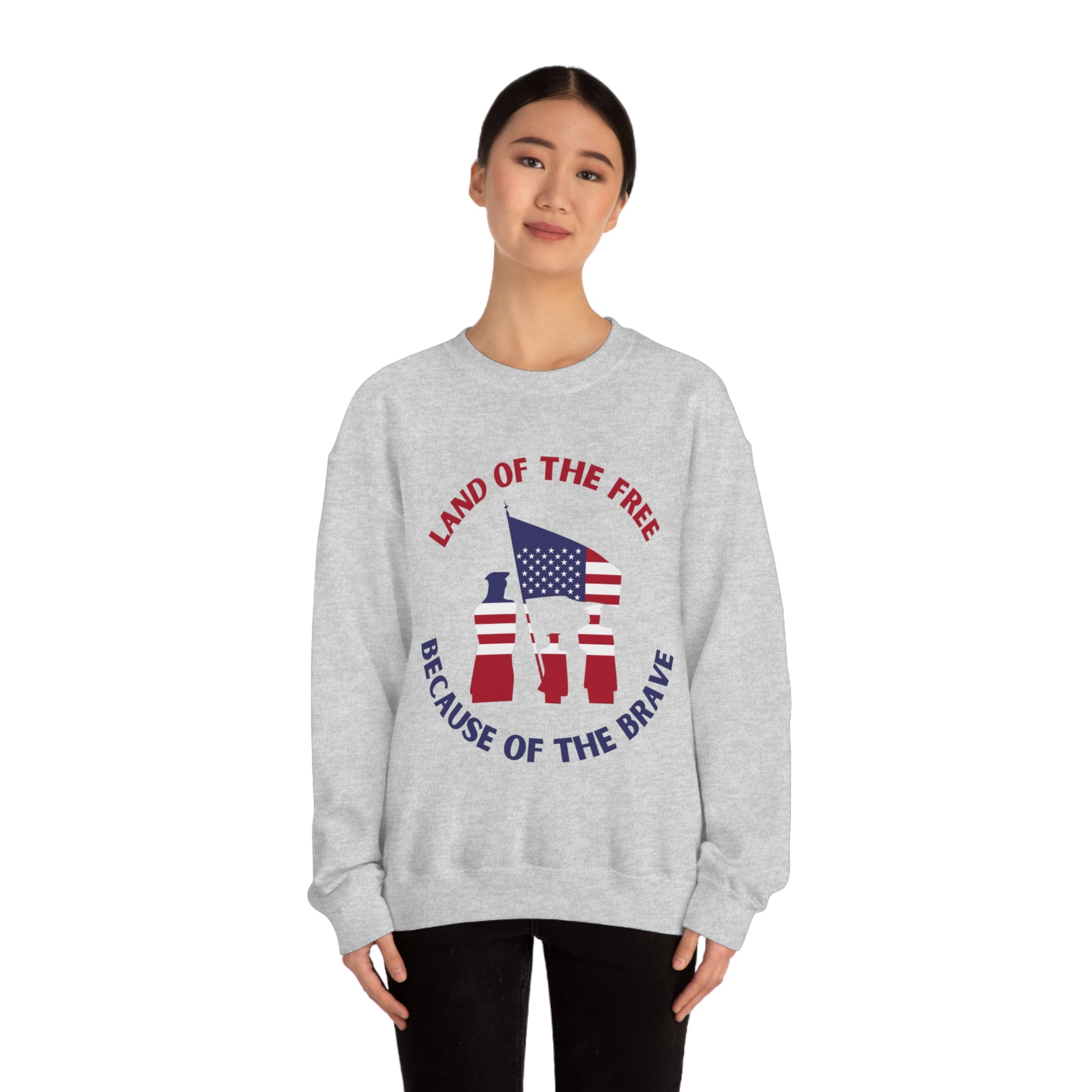 Memorial Day Land Of The Free Unisex Heavy Blend™ Crewneck Sweatshirt