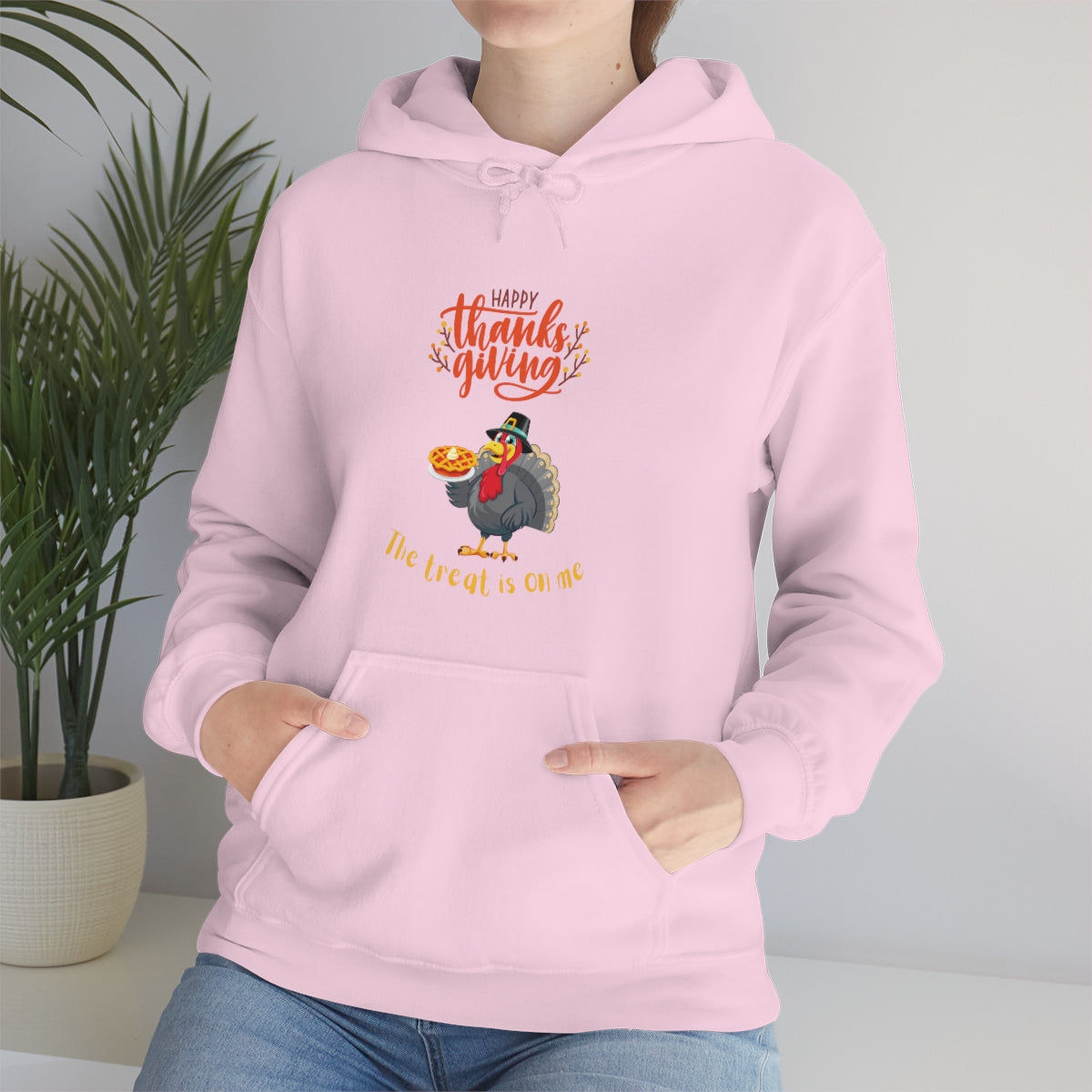 Happy Thanksgiving The Treat Is On Me Unisex Heavy Blend™ Hooded Sweatshirt