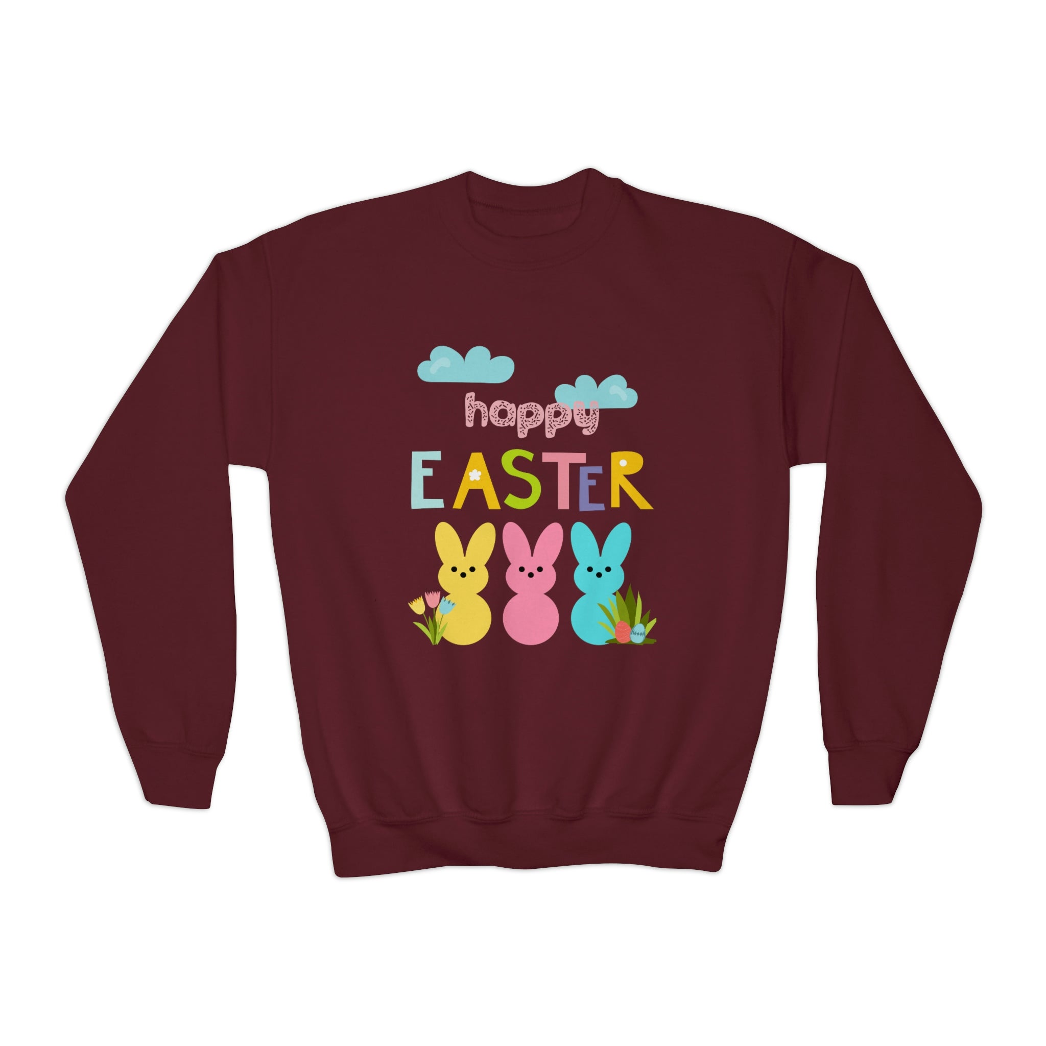 Happy Easter Bunny Youth Crewneck Sweatshirt
