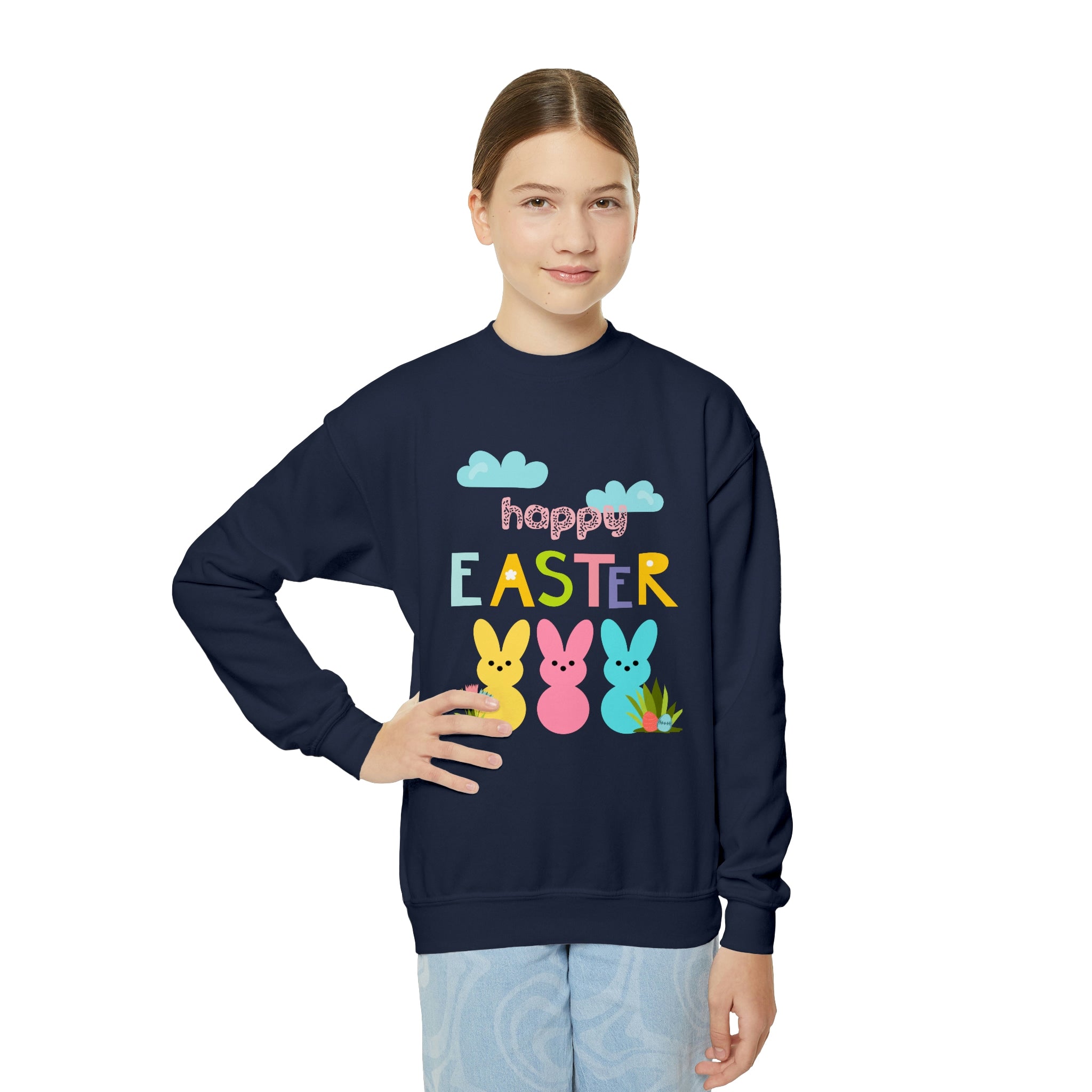 Happy Easter Bunny Youth Crewneck Sweatshirt