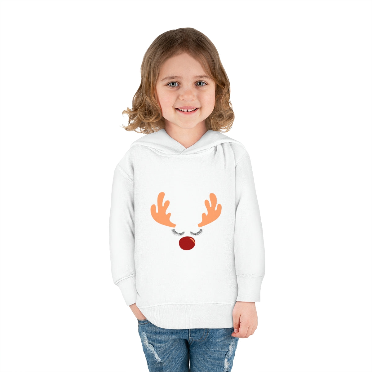 Reindeer ChrstmasToddler Pullover Fleece Hoodie