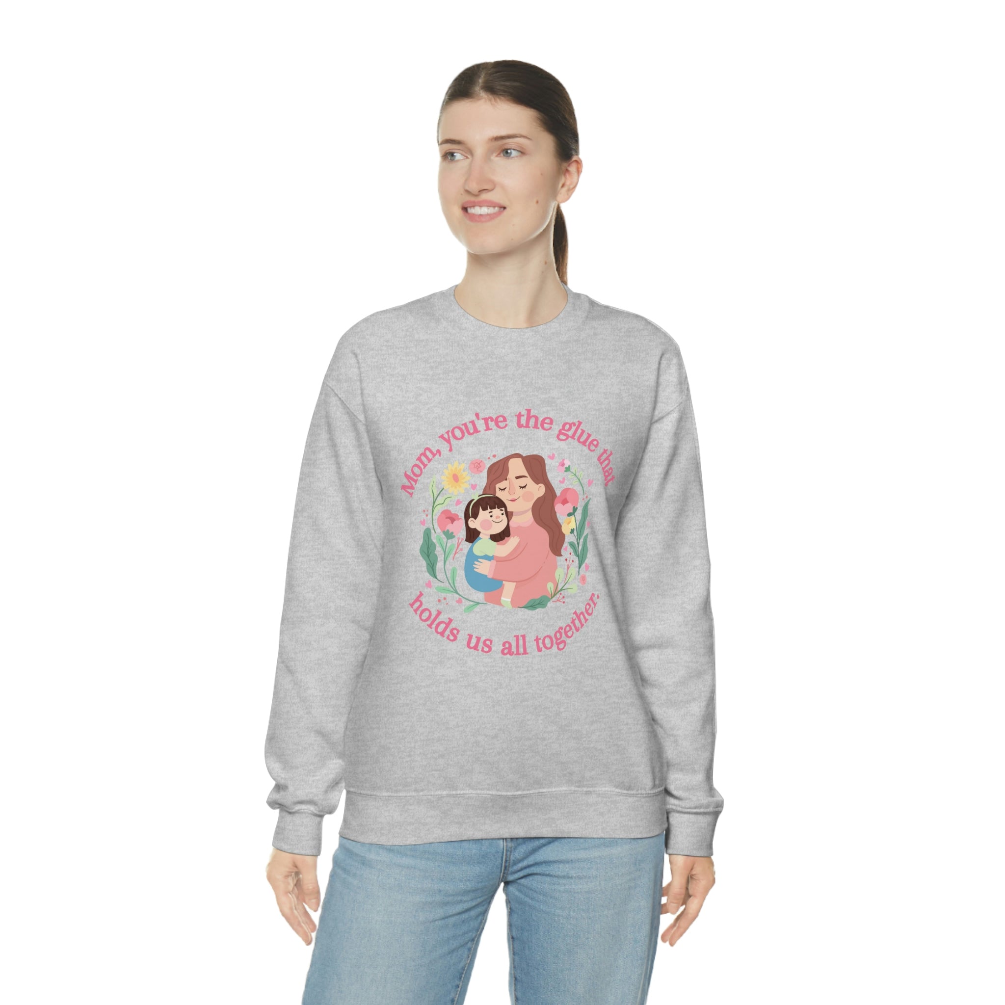 Mom You're The Glue Unisex Heavy Blend™ Crewneck Sweatshirt