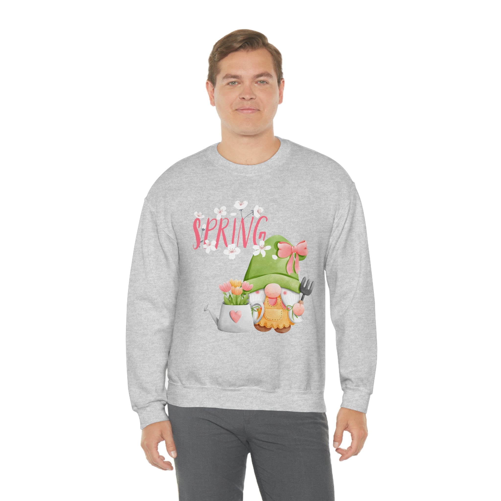 Gnome Happy Spring Unisex Heavy Blend™ Crewneck Sweatshirt