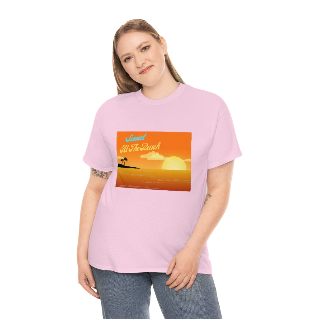 Sunset At The Beach Unisex Heavy Cotton Tee