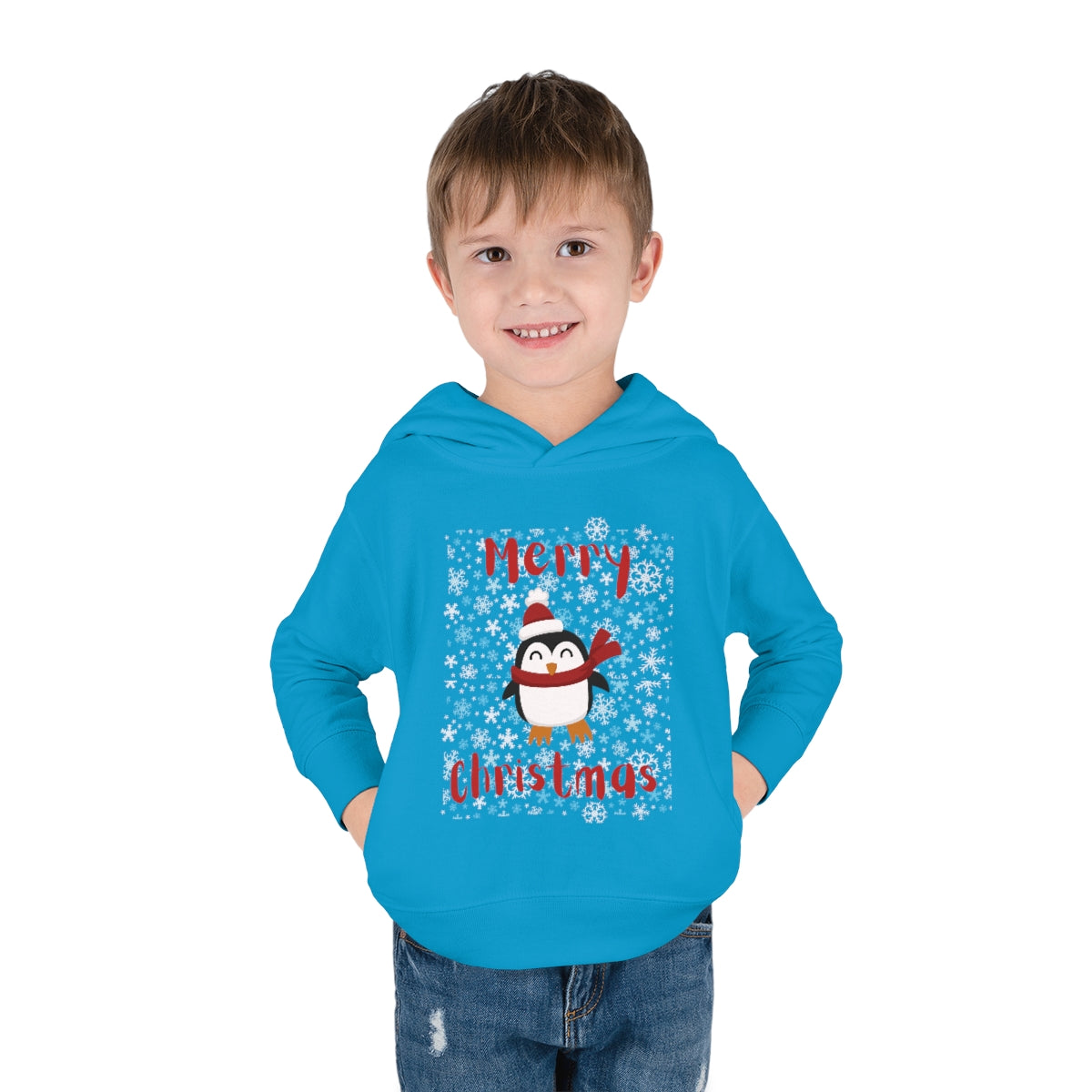 Cute Penguin Christmas Toddler Pullover Fleece Hoodie