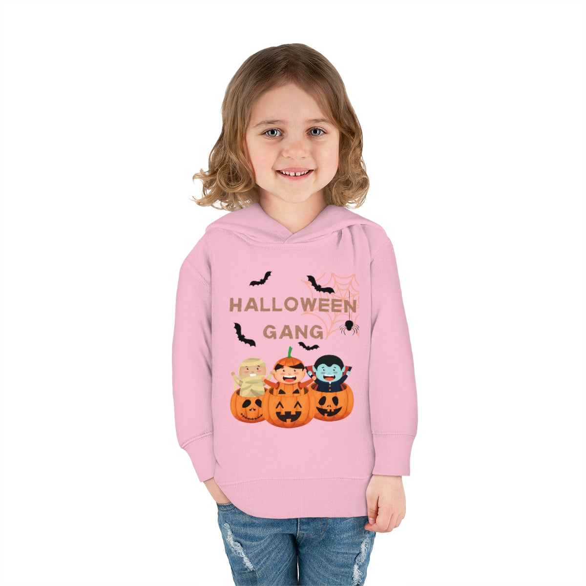 Happy Halloween Pumpkin Gang Toddler Pullover Fleece Hoodie