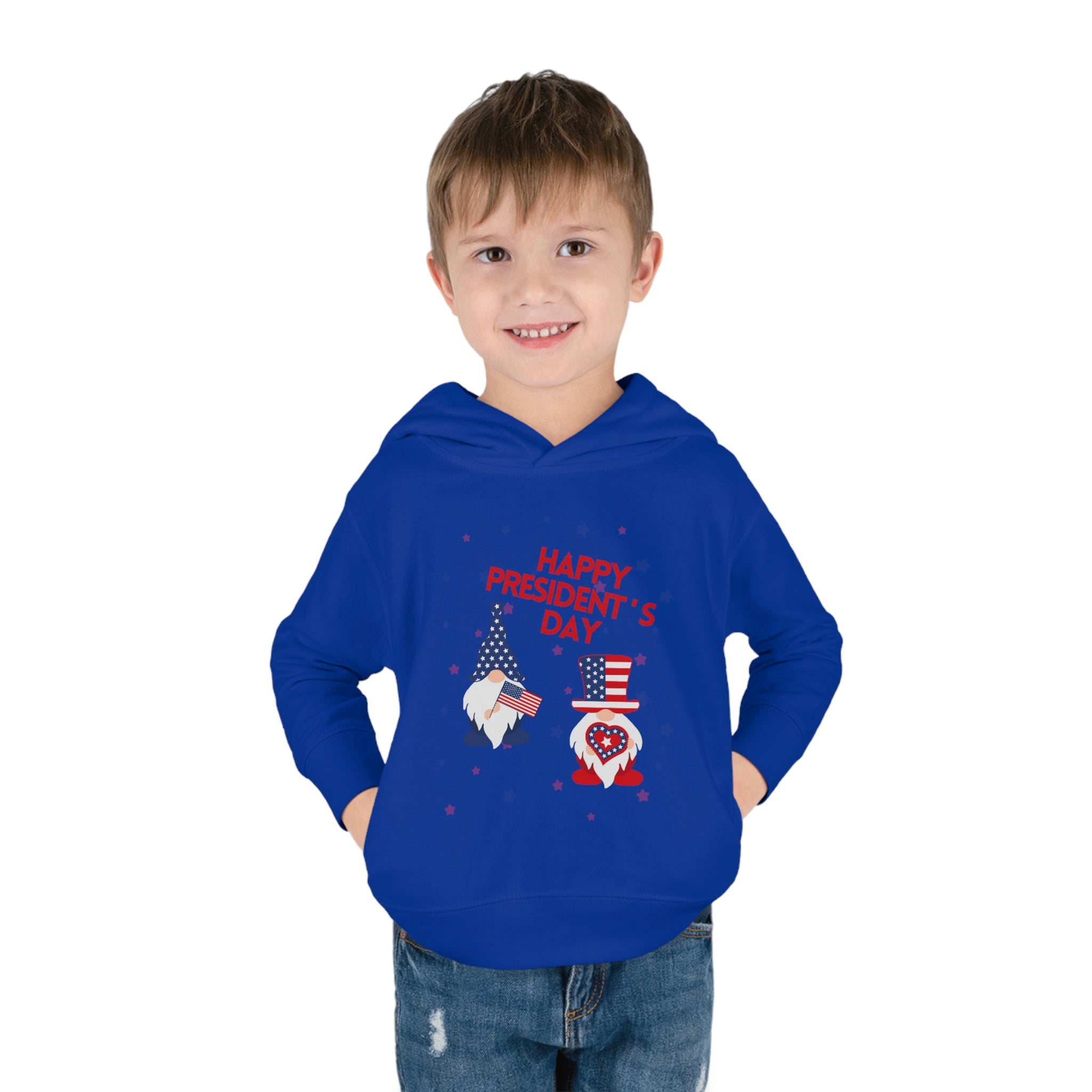 Happy President's Day Gnome Toddler Pullover Fleece Hoodie