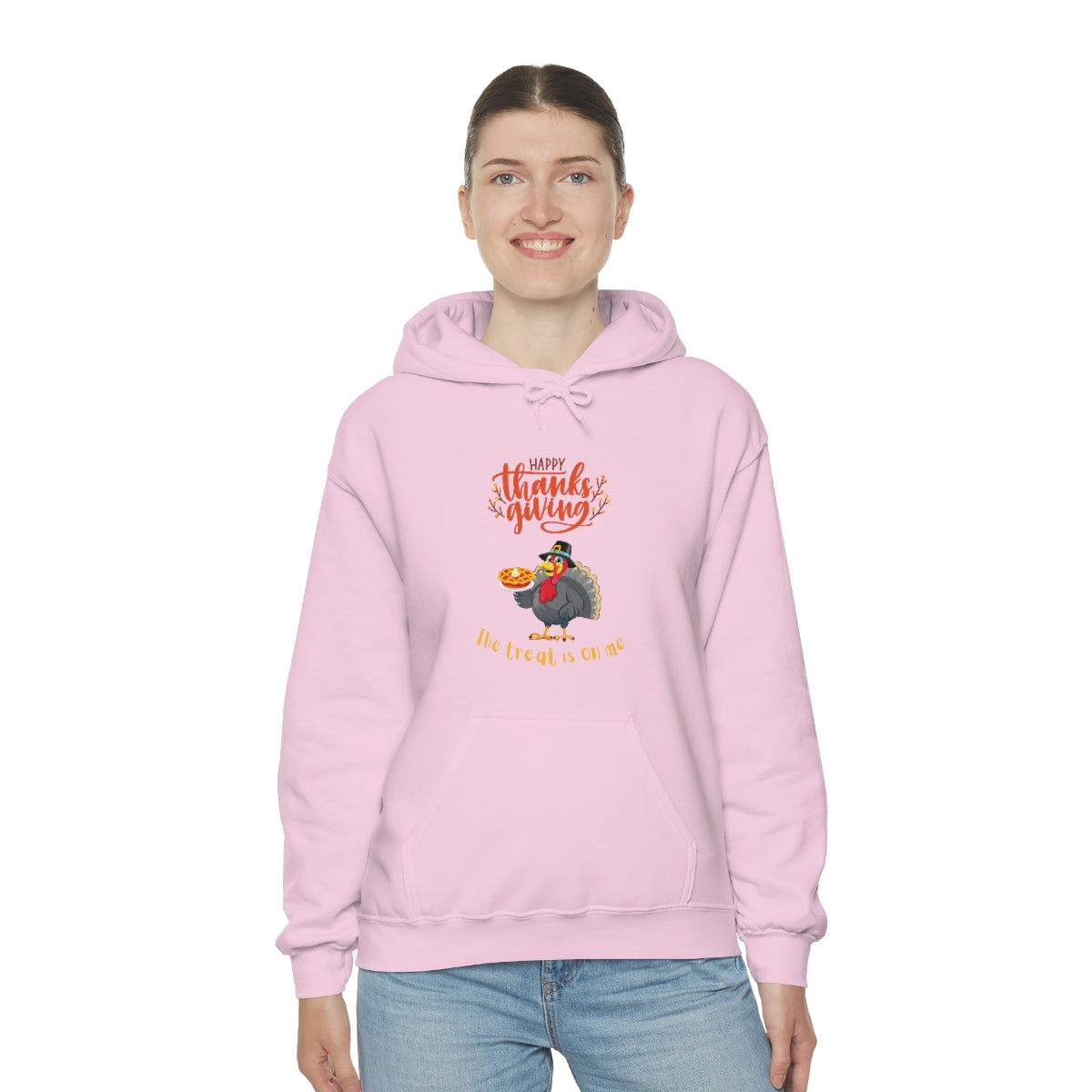 Happy Thanksgiving The Treat Is On Me Unisex Heavy Blend™ Hooded Sweatshirt