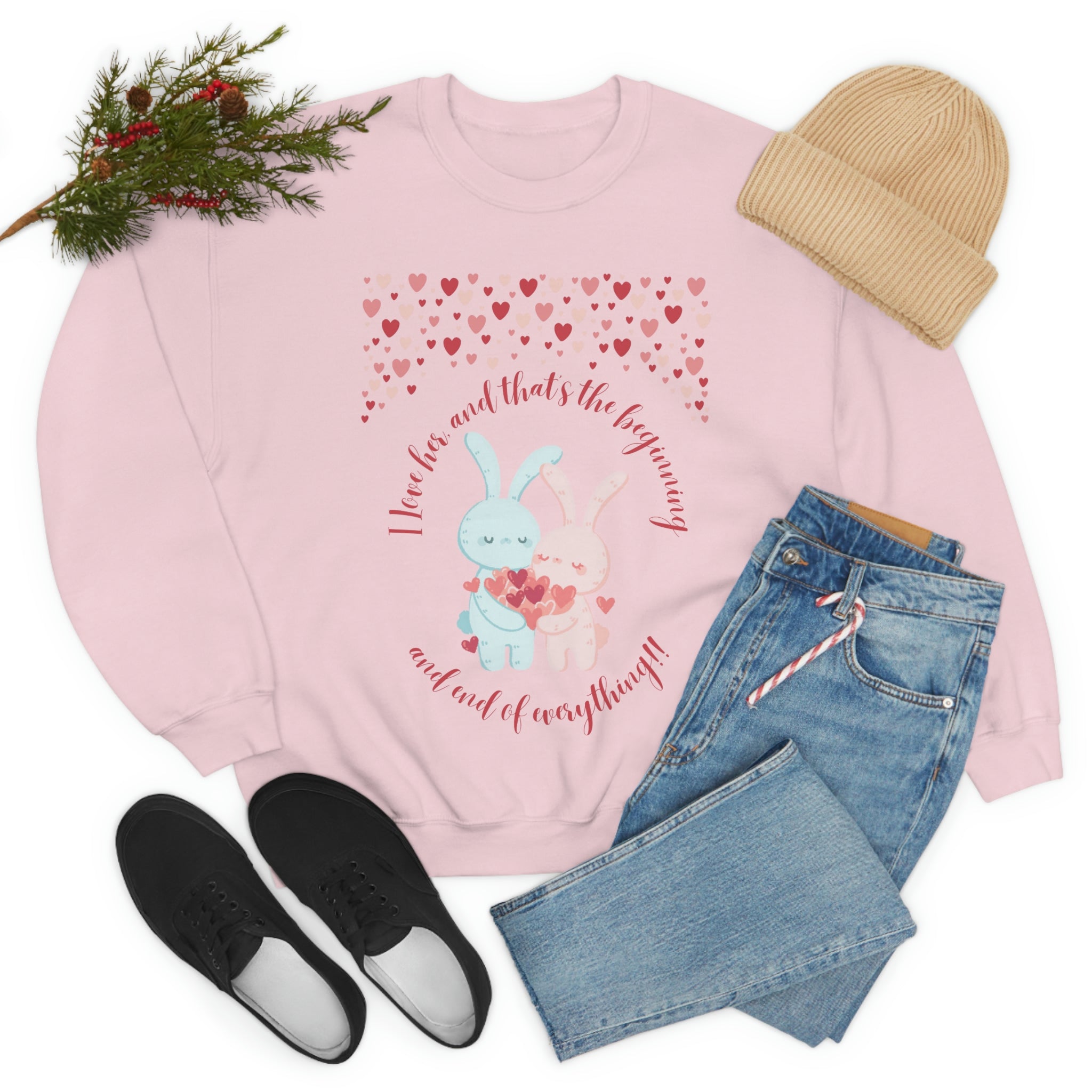 The I Love Her U & Me Unisex Heavy Blend™ Crewneck Sweatshirt