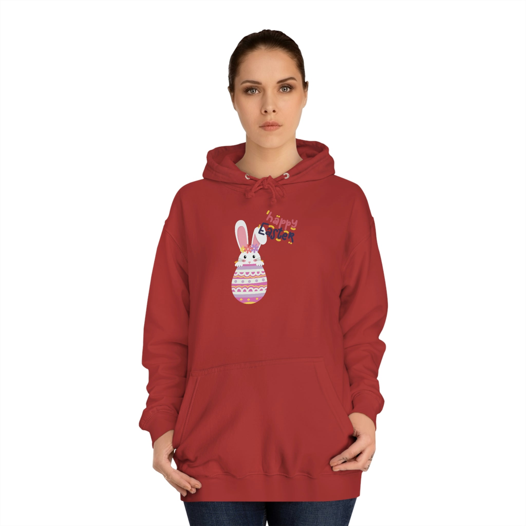 Happy Easter Day Bunny Unisex College Hoodie