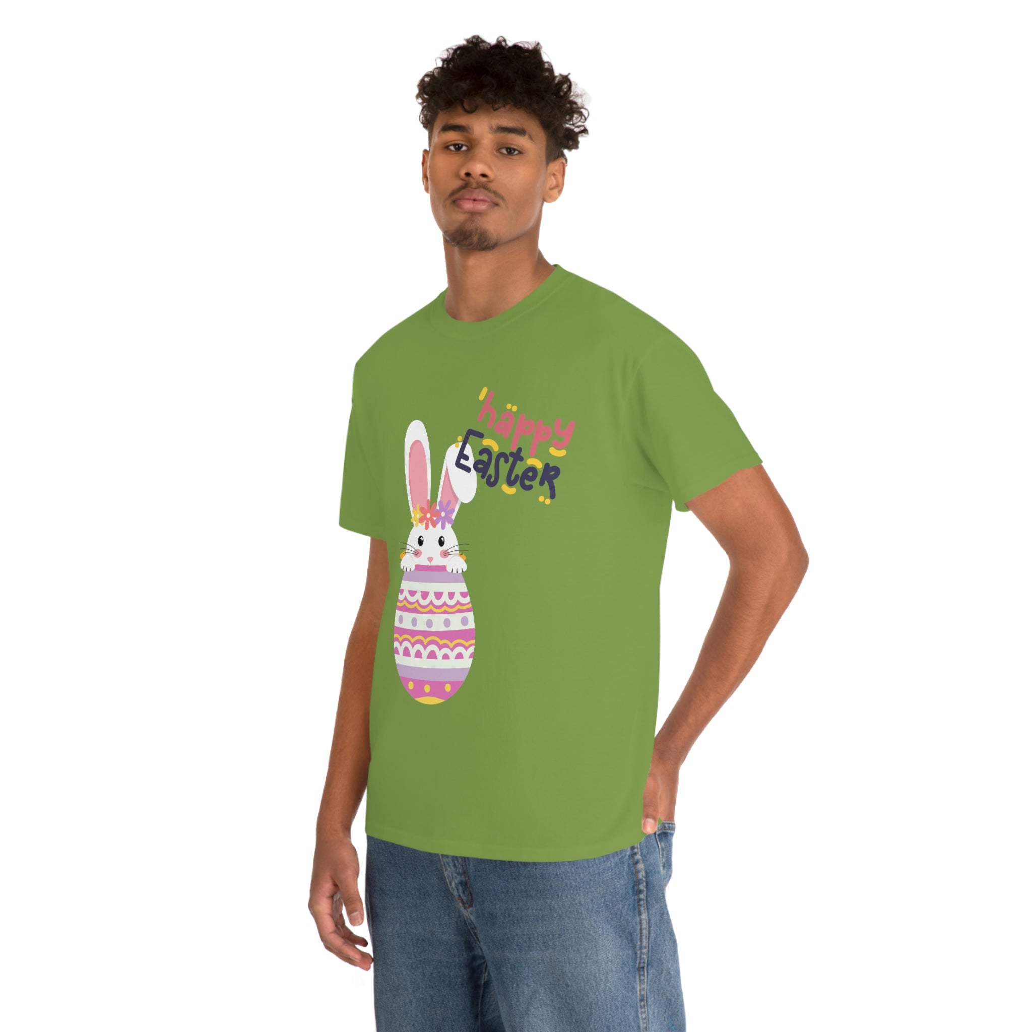 Happy Easter Day Bunny Unisex Heavy Cotton Tee