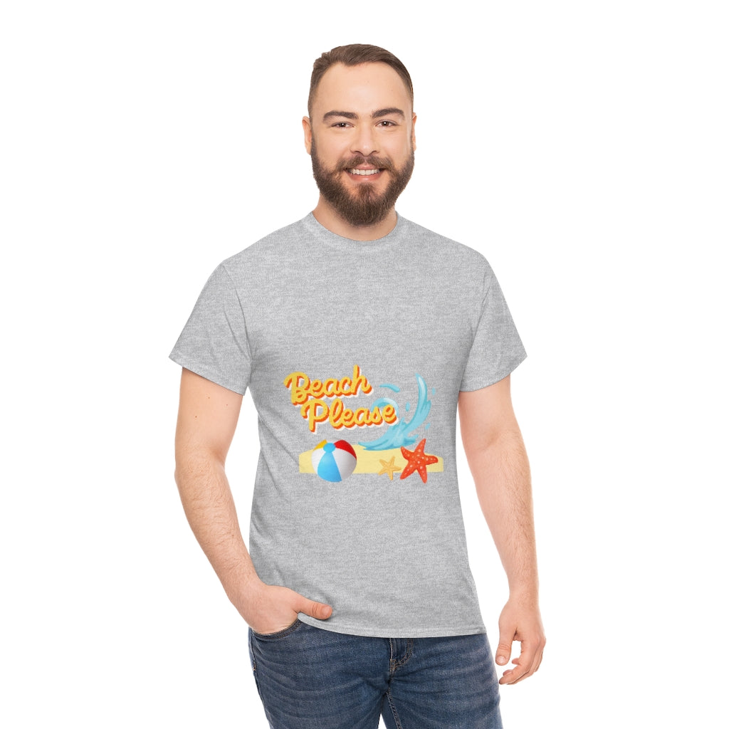 Beach Please Beach Ball Unisex Heavy Cotton Tee