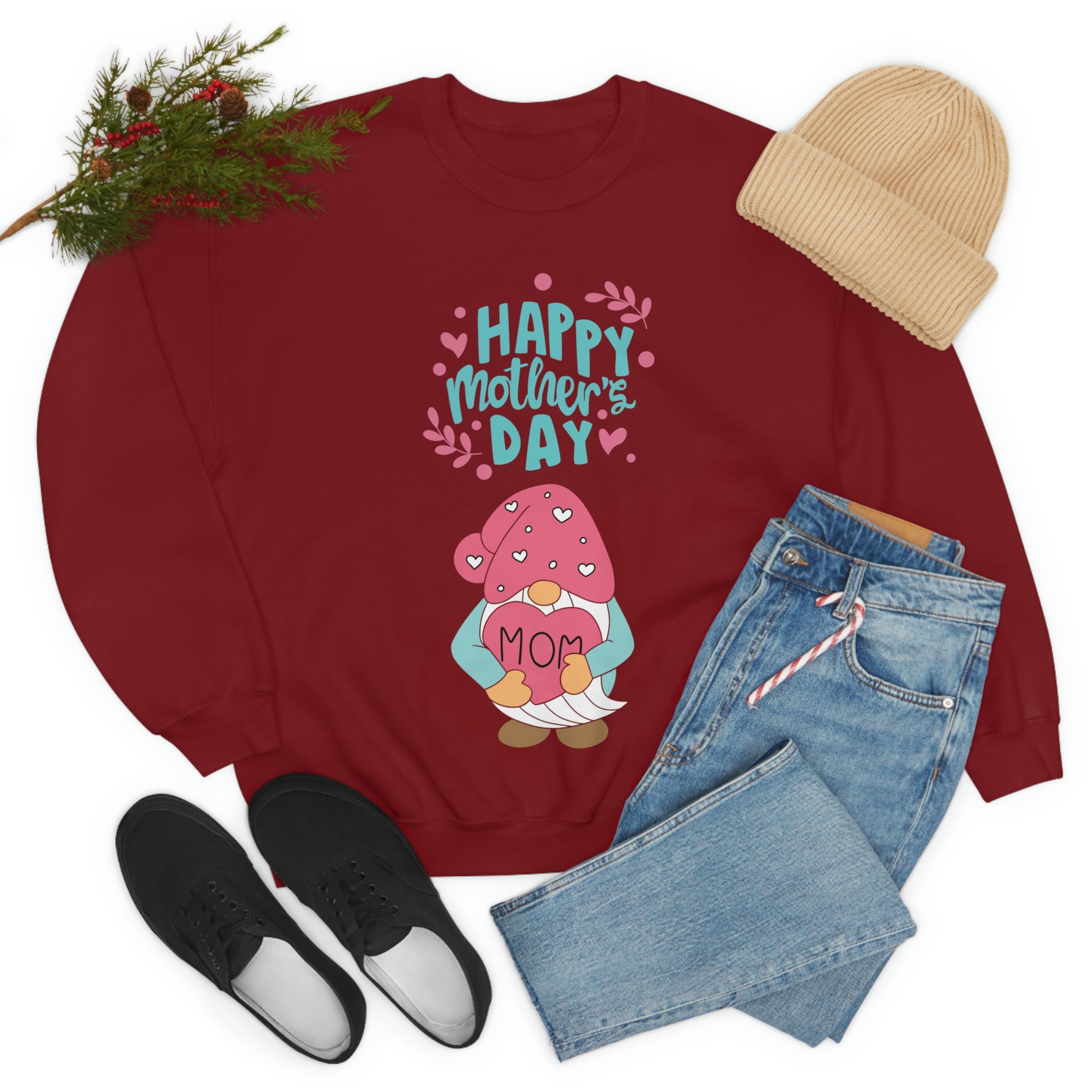 Happy Mother's Day Gnome Unisex Heavy Blend™ Crewneck Sweatshirt