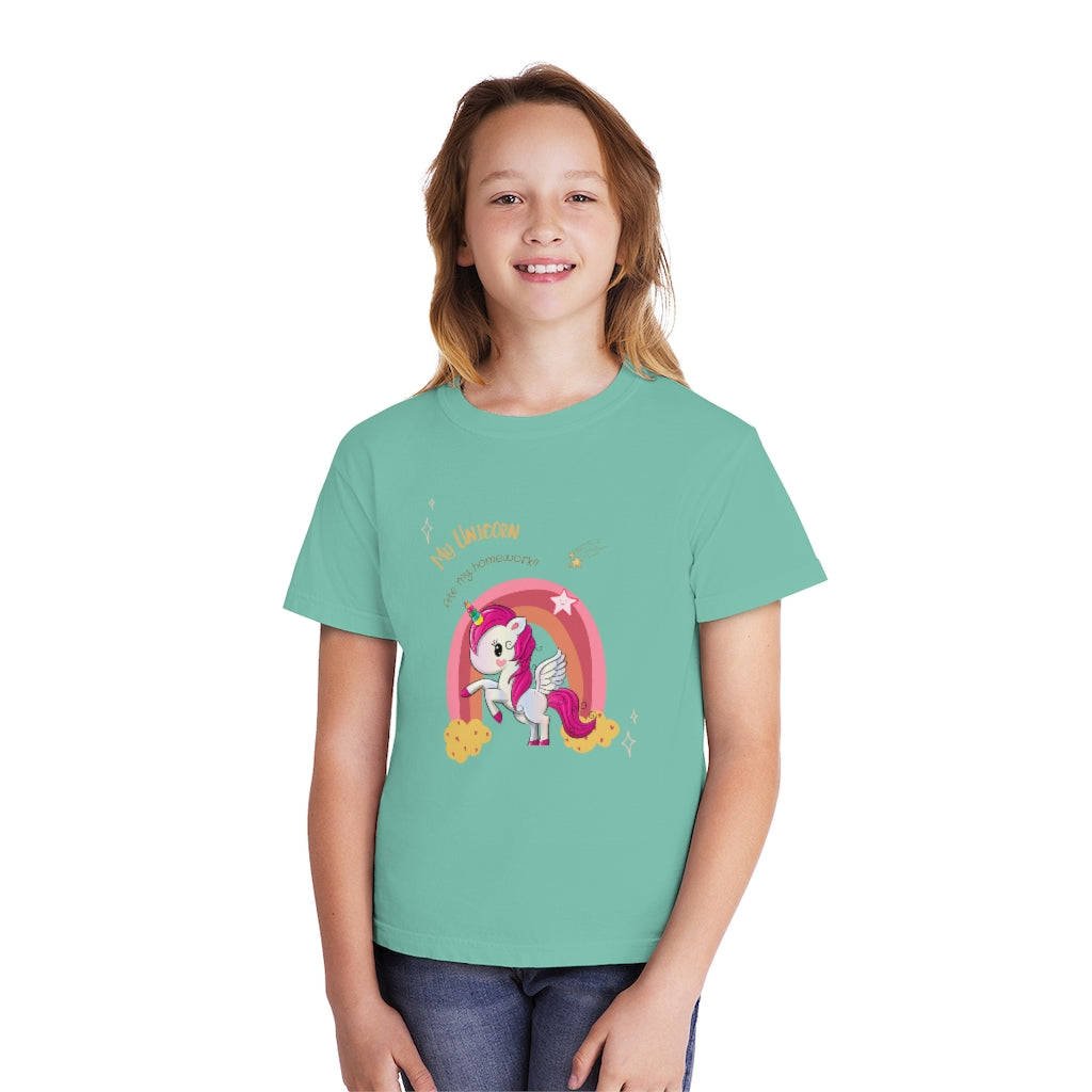 My Unicorn Ate My Homework Youth Midweight Tee