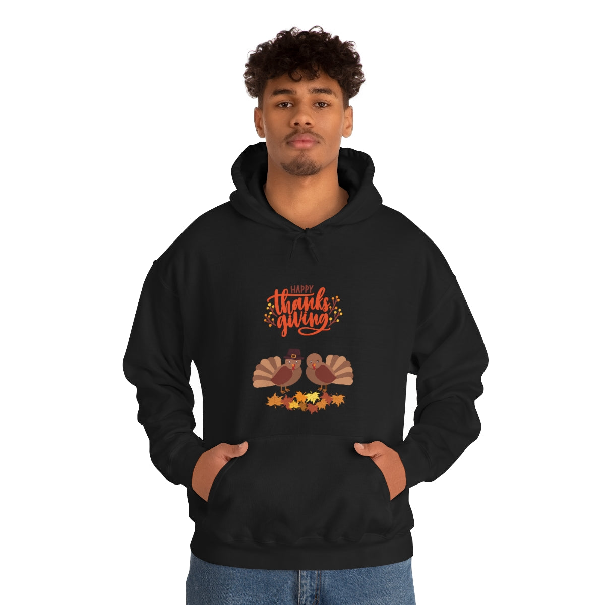 Cute Thanksgiving Turkey Pilgrims Unisex Heavy Blend™ Hooded Sweatshirt