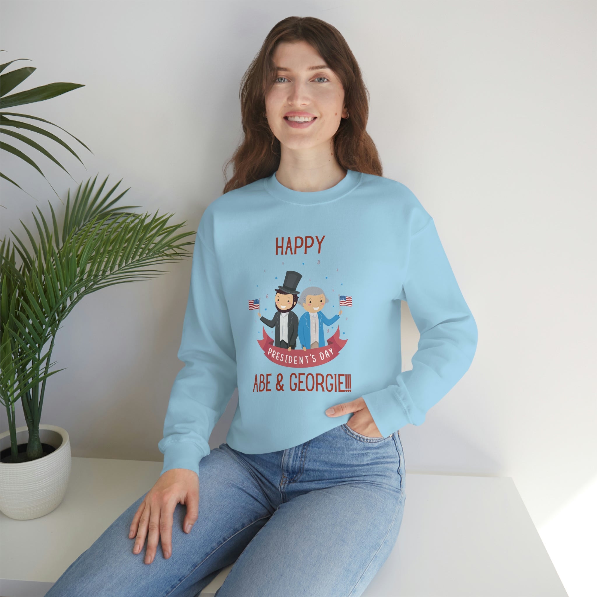 Happy President's Day Abe & Georgie!!! Unisex Heavy Blend™ Crewneck Sweatshirt