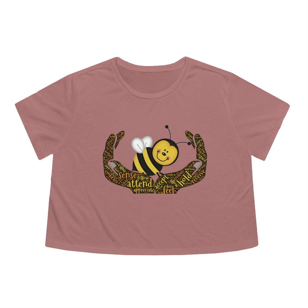 Bee Happy Women's Flowy Cropped Tee