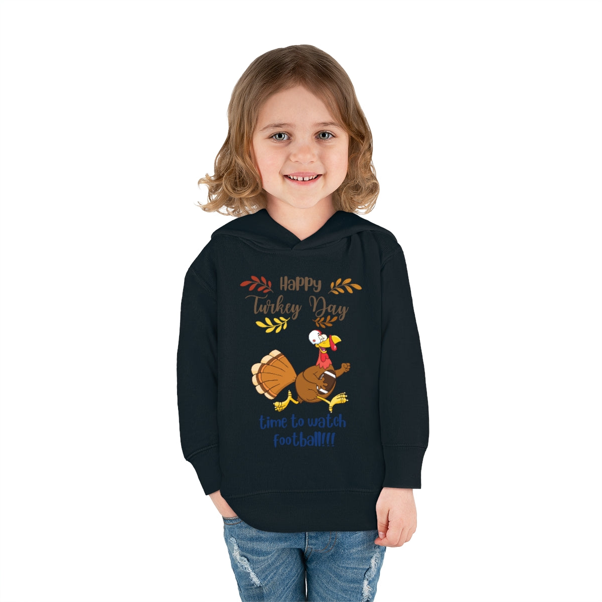 Happy Turkey Day Toddler Pullover Fleece Hoodie