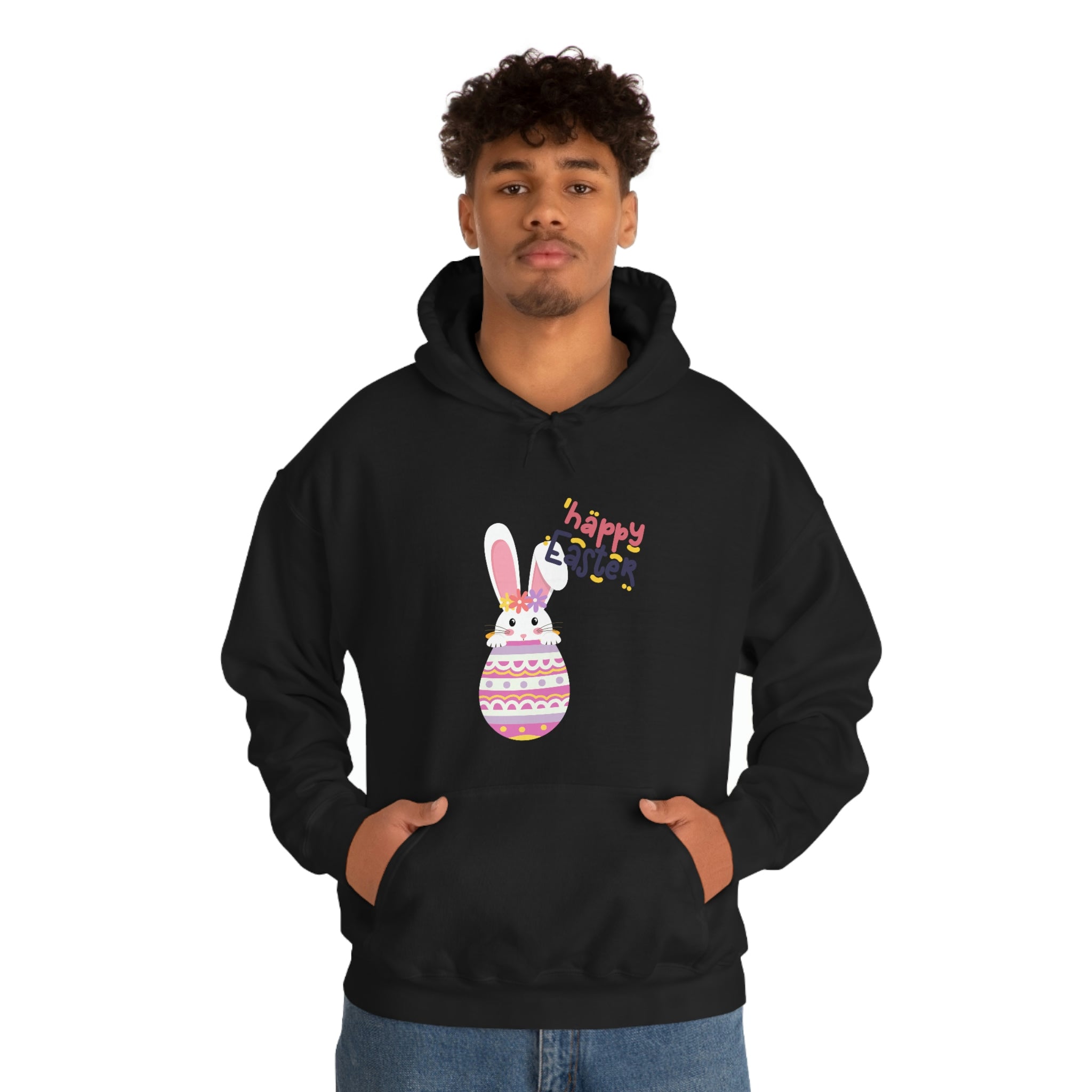 Happy Easter Day Bunny Unisex Heavy Blend™ Hooded Sweatshirt