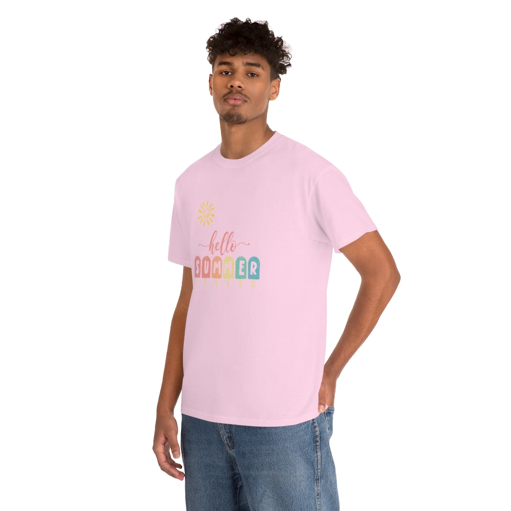 Sunny Hello Summer Unisex Heavy Cotton Tee