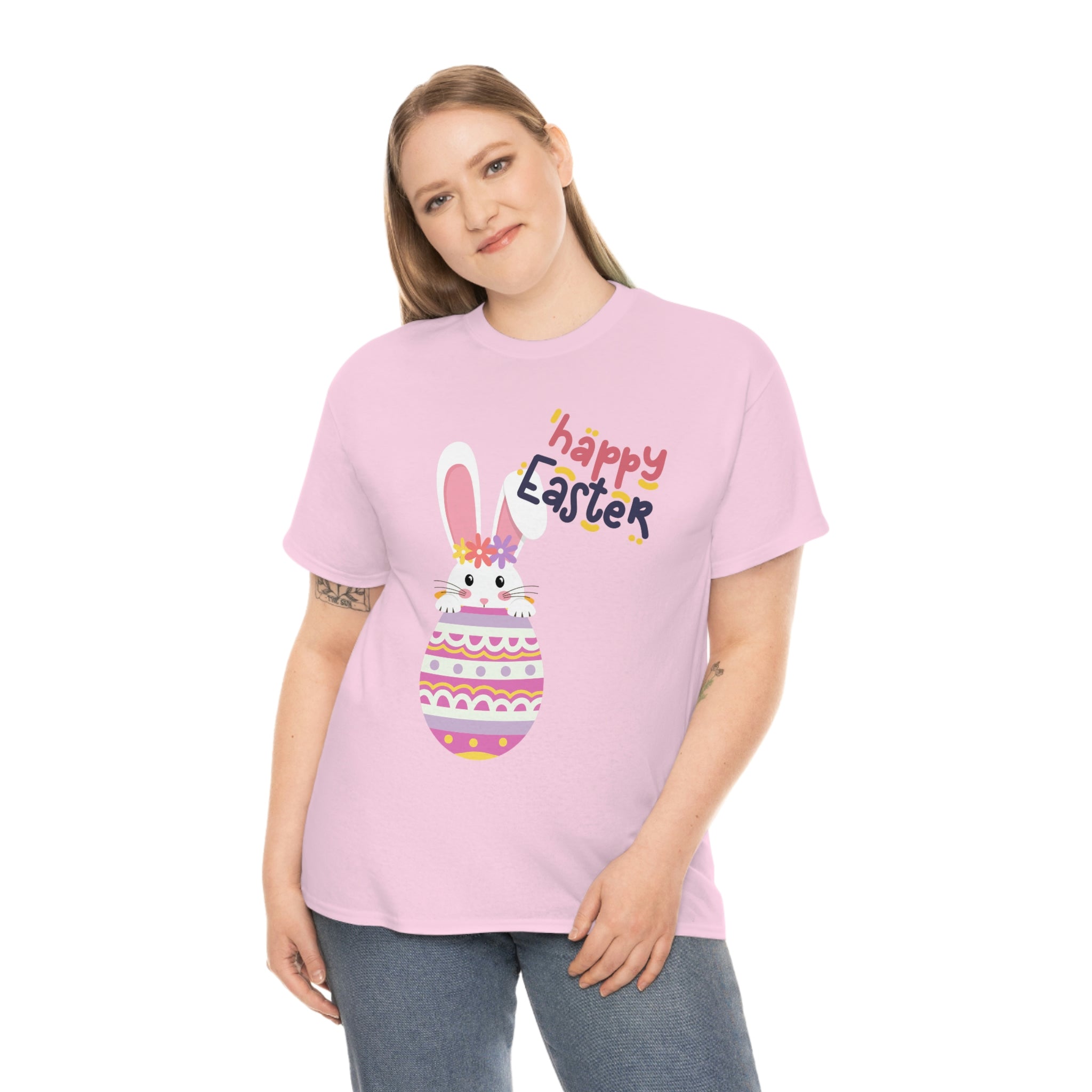 Happy Easter Day Bunny Unisex Heavy Cotton Tee