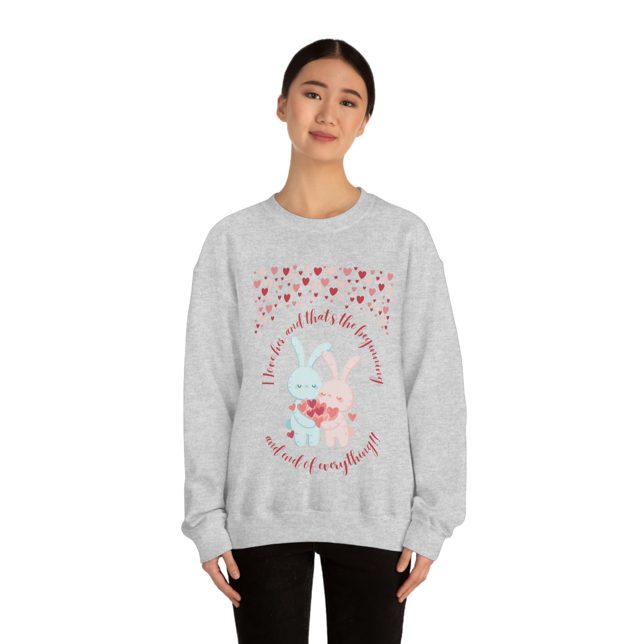 The I Love Her U & Me Unisex Heavy Blend™ Crewneck Sweatshirt