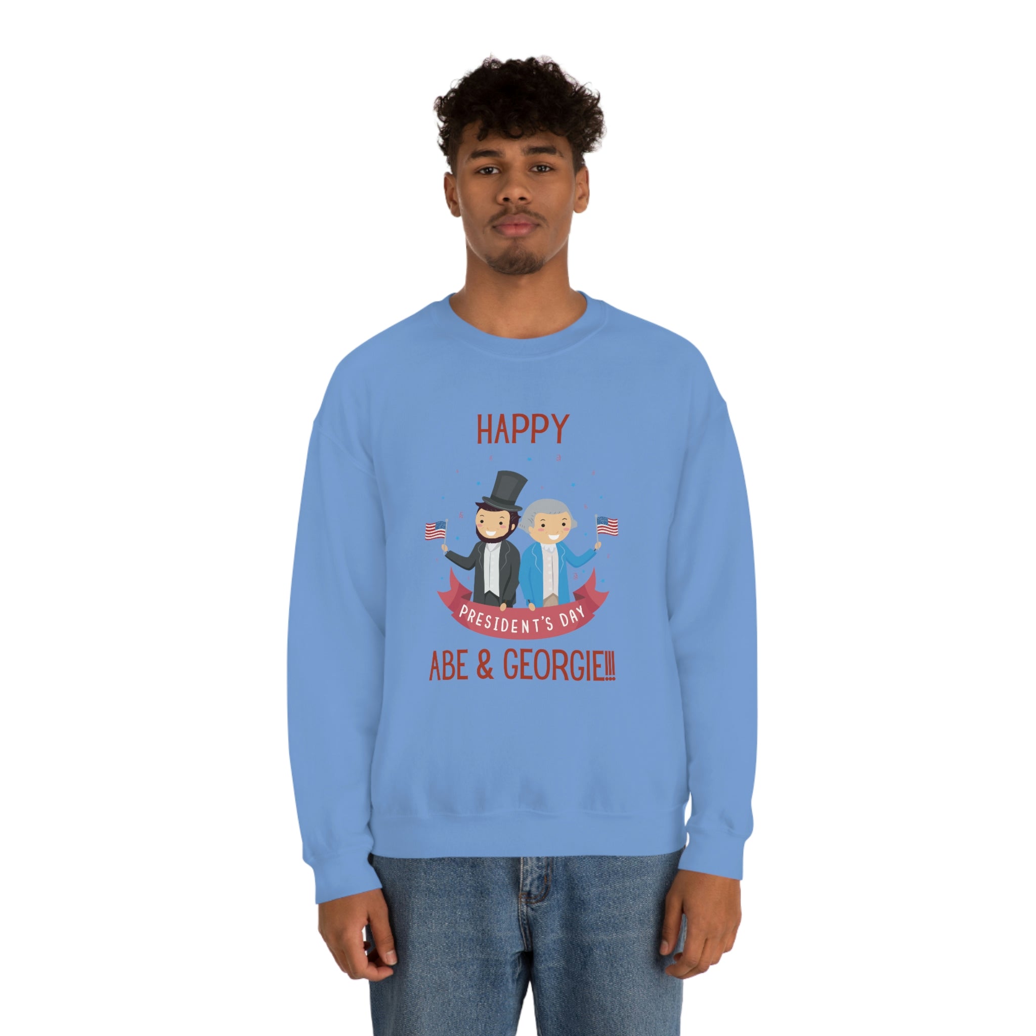 Happy President's Day Abe & Georgie!!! Unisex Heavy Blend™ Crewneck Sweatshirt