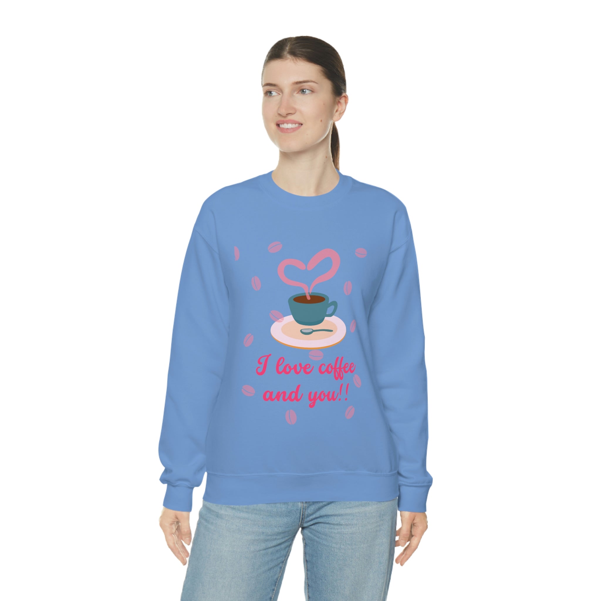 I Love Coffee & You!! Unisex Heavy Blend™ Crewneck Sweatshirt