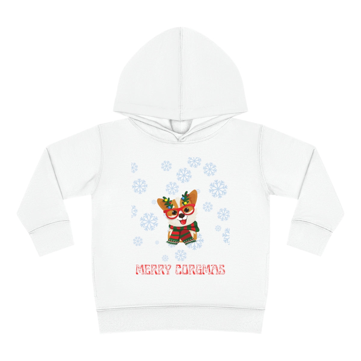 Merry Corgmas Toddler Pullover Fleece Hoodie