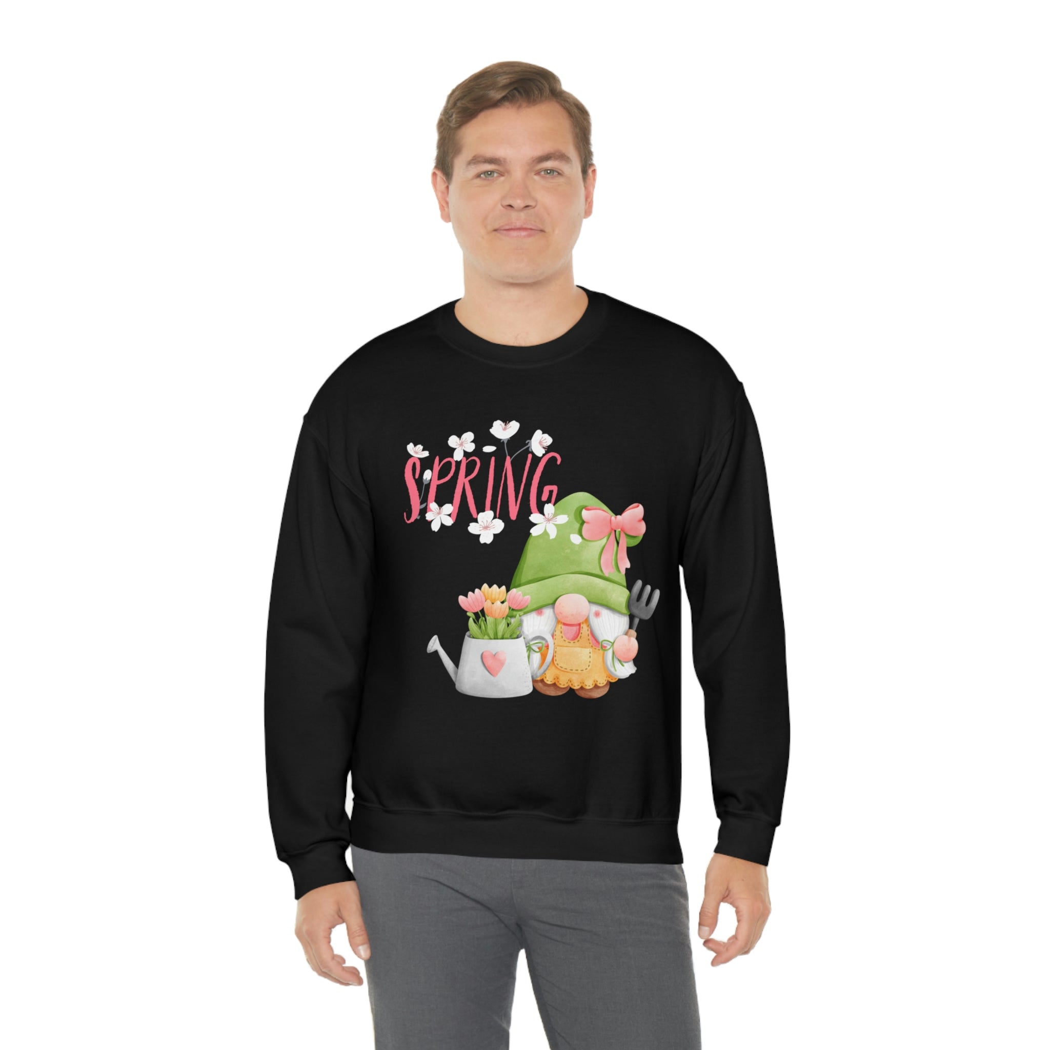 Gnome Happy Spring Unisex Heavy Blend™ Crewneck Sweatshirt