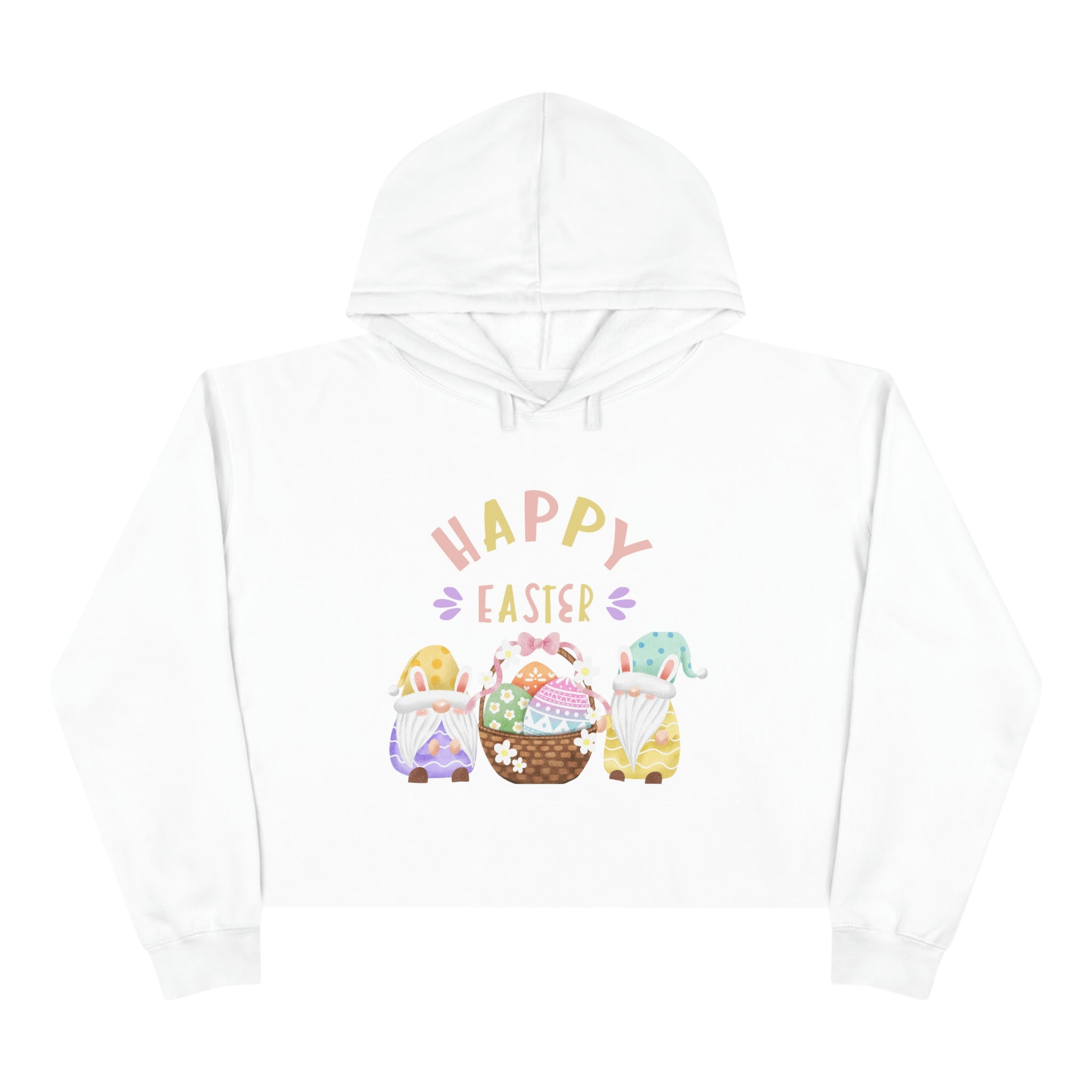 Happy Easter Gnome Crop Hoodie