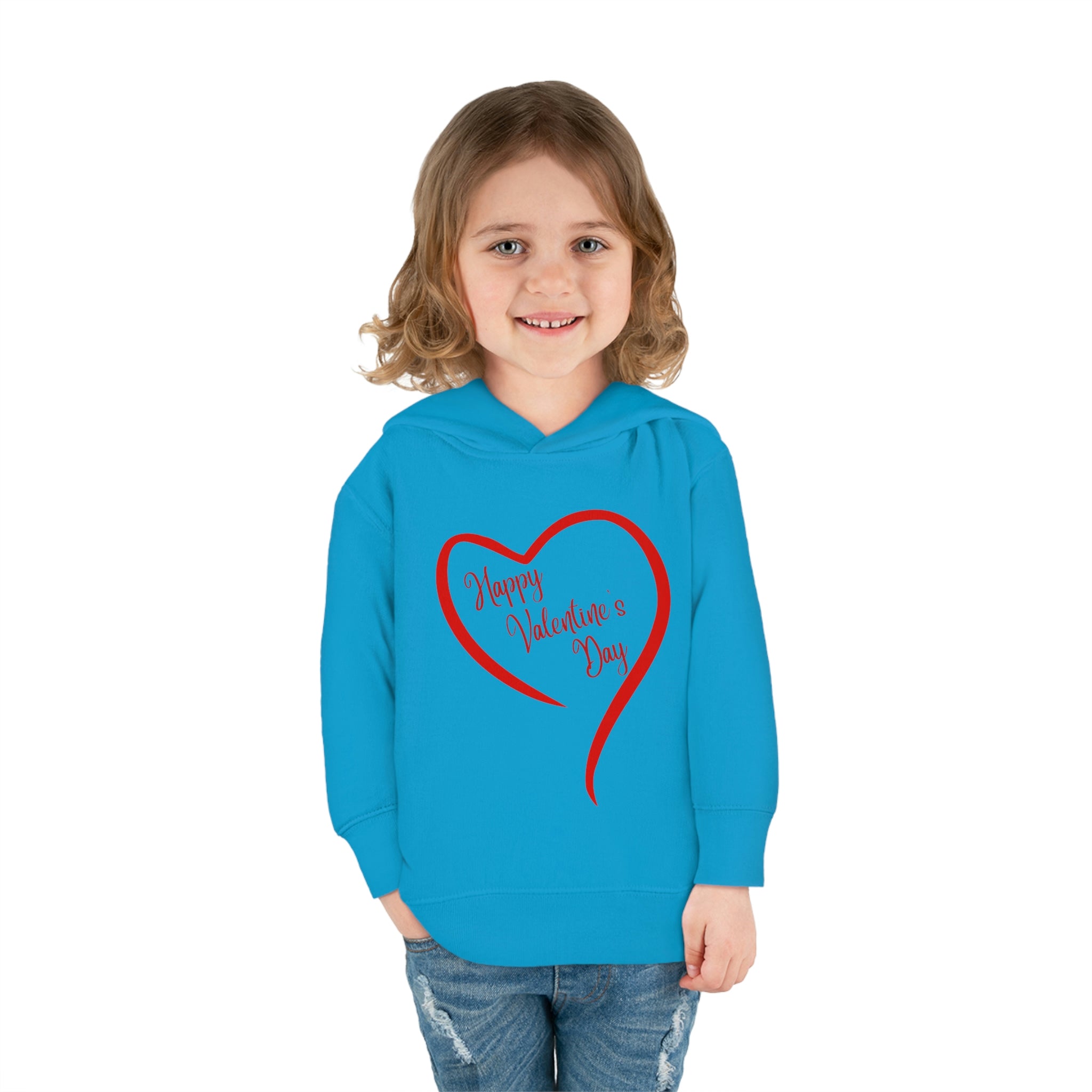 Happy Valentine's Day Toddler Pullover Fleece Hoodie