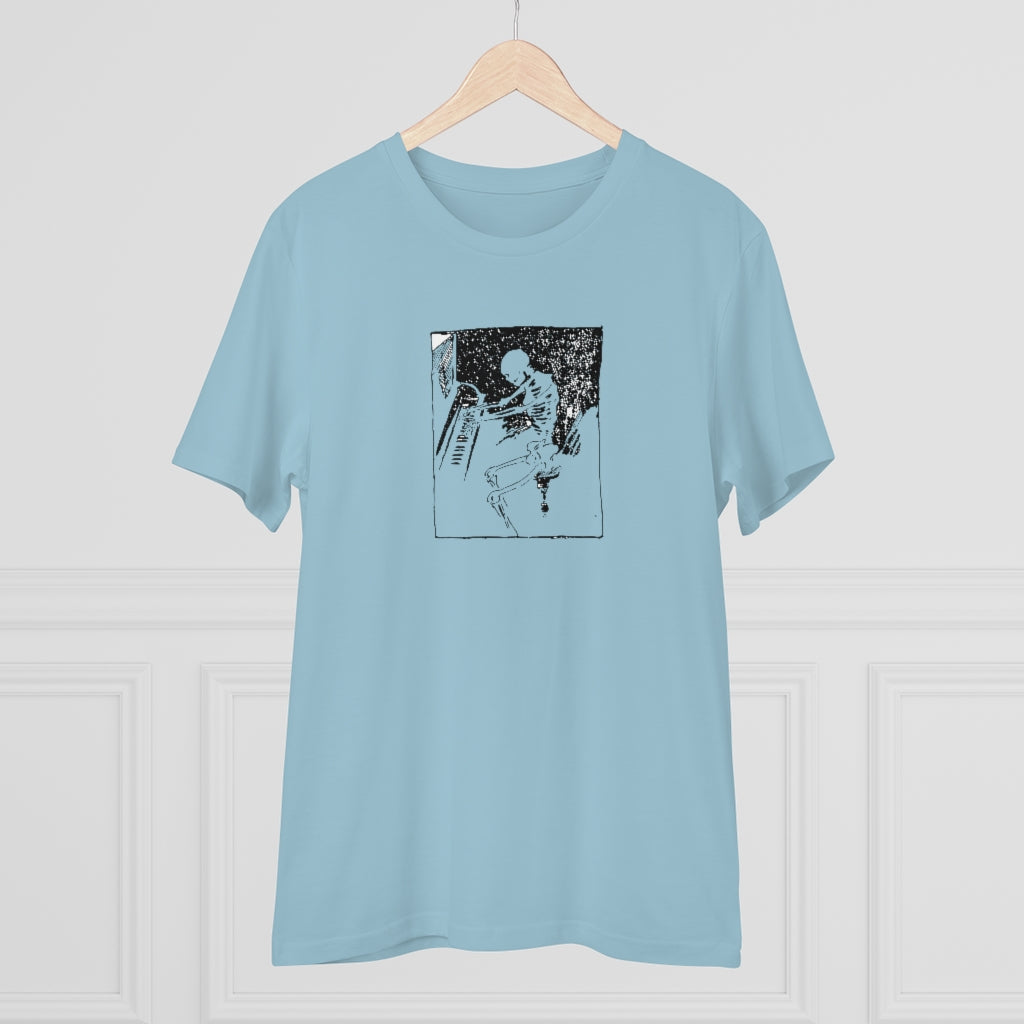 Skeleton Piano Player Organic Creator T-shirt - Unisex