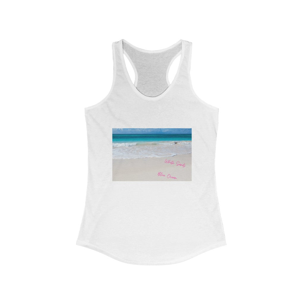 White Sands Blue Ocean Women's Ideal Racerback Tank