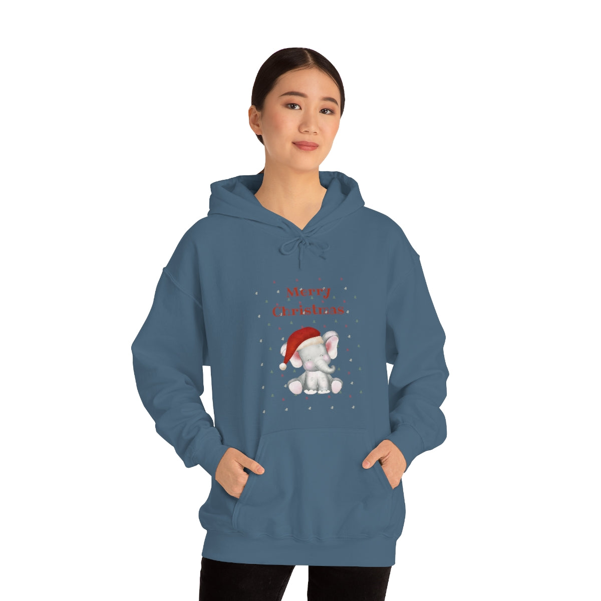 Cute Christmas Elephant Unisex Heavy Blend™ Hooded Sweatshirt