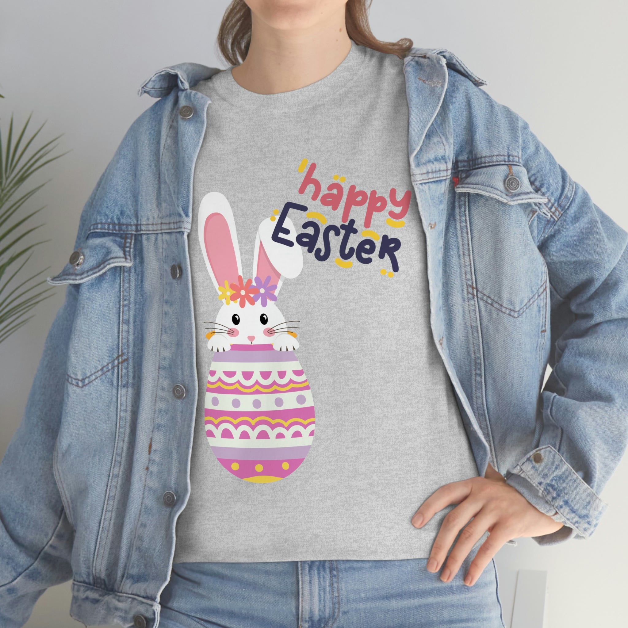 Happy Easter Day Bunny Unisex Heavy Cotton Tee