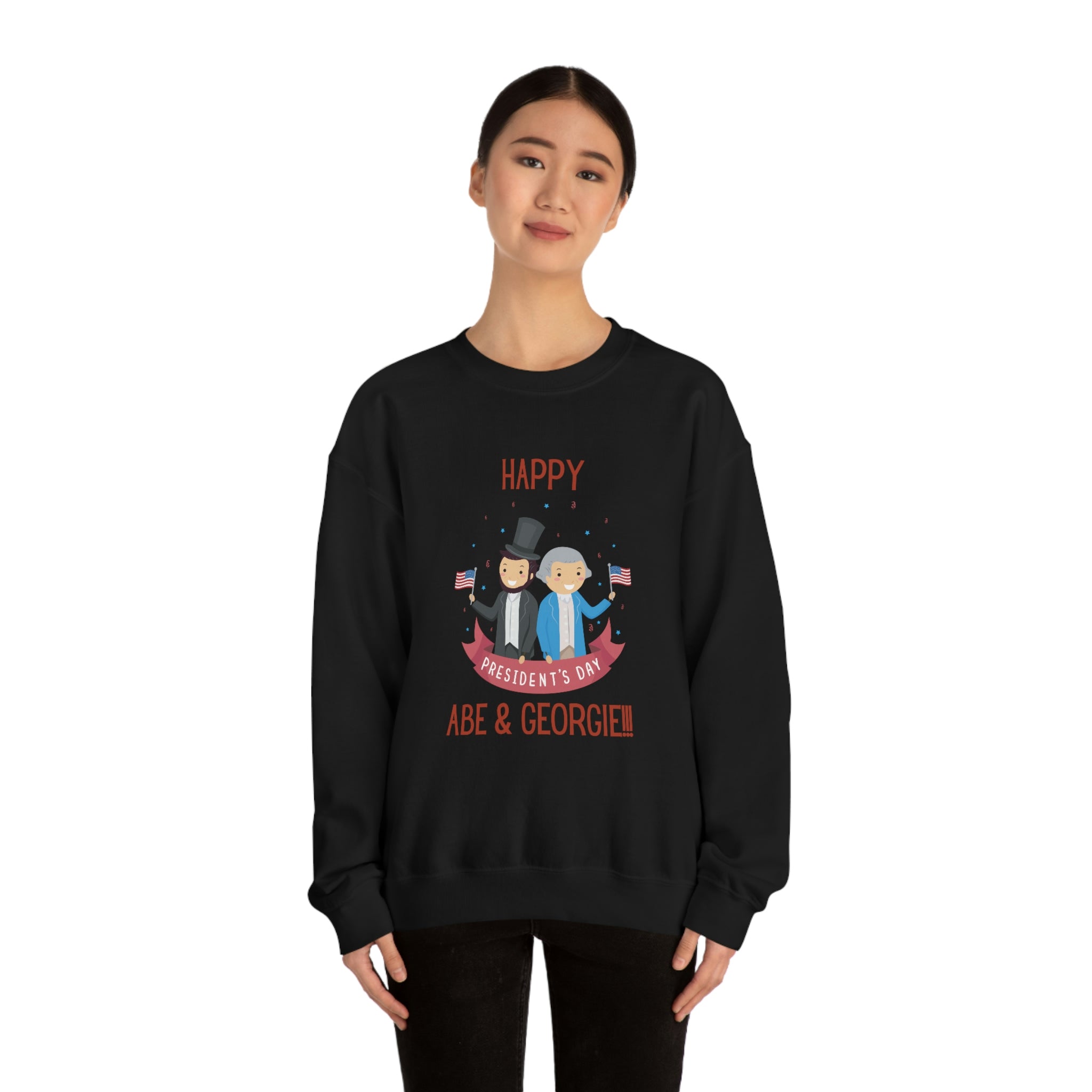 Happy President's Day Abe & Georgie!!! Unisex Heavy Blend™ Crewneck Sweatshirt