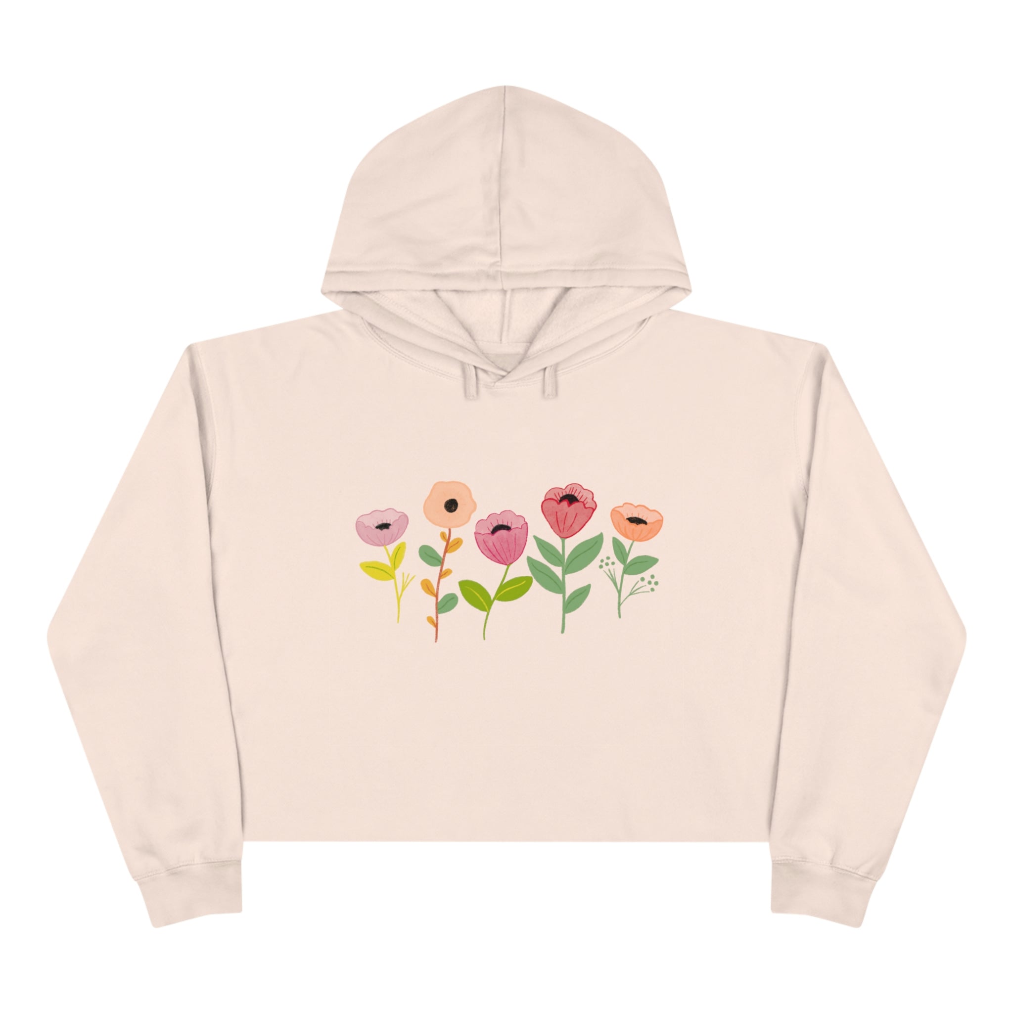 Spring Flowers Crop Hoodie