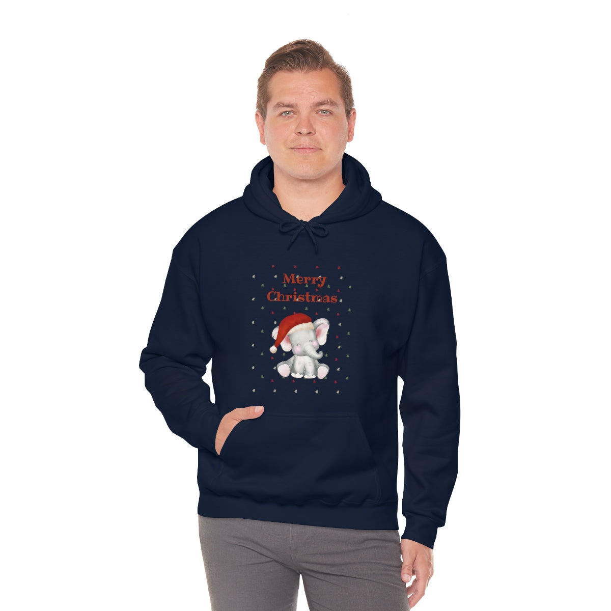 Cute Christmas Elephant Unisex Heavy Blend™ Hooded Sweatshirt