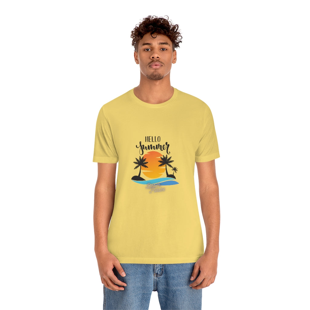 Hello Summer Beach Please Unisex Jersey Short Sleeve Tee