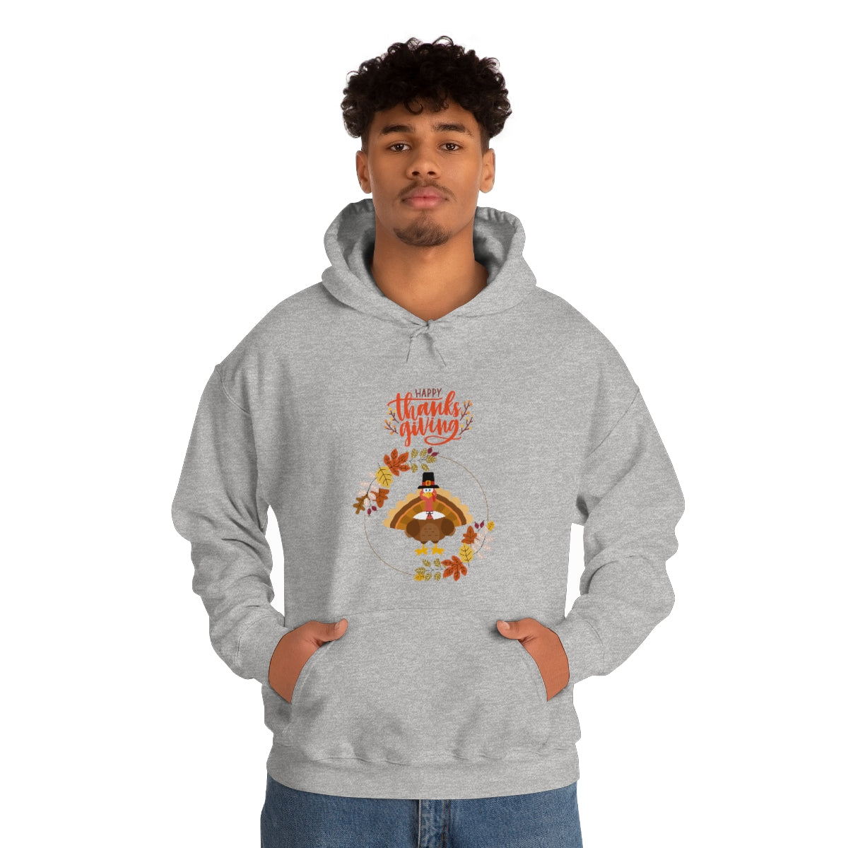 Happy Thanksgiving Pilgrim Turkey Unisex Heavy Blend™ Hooded Sweatshirt