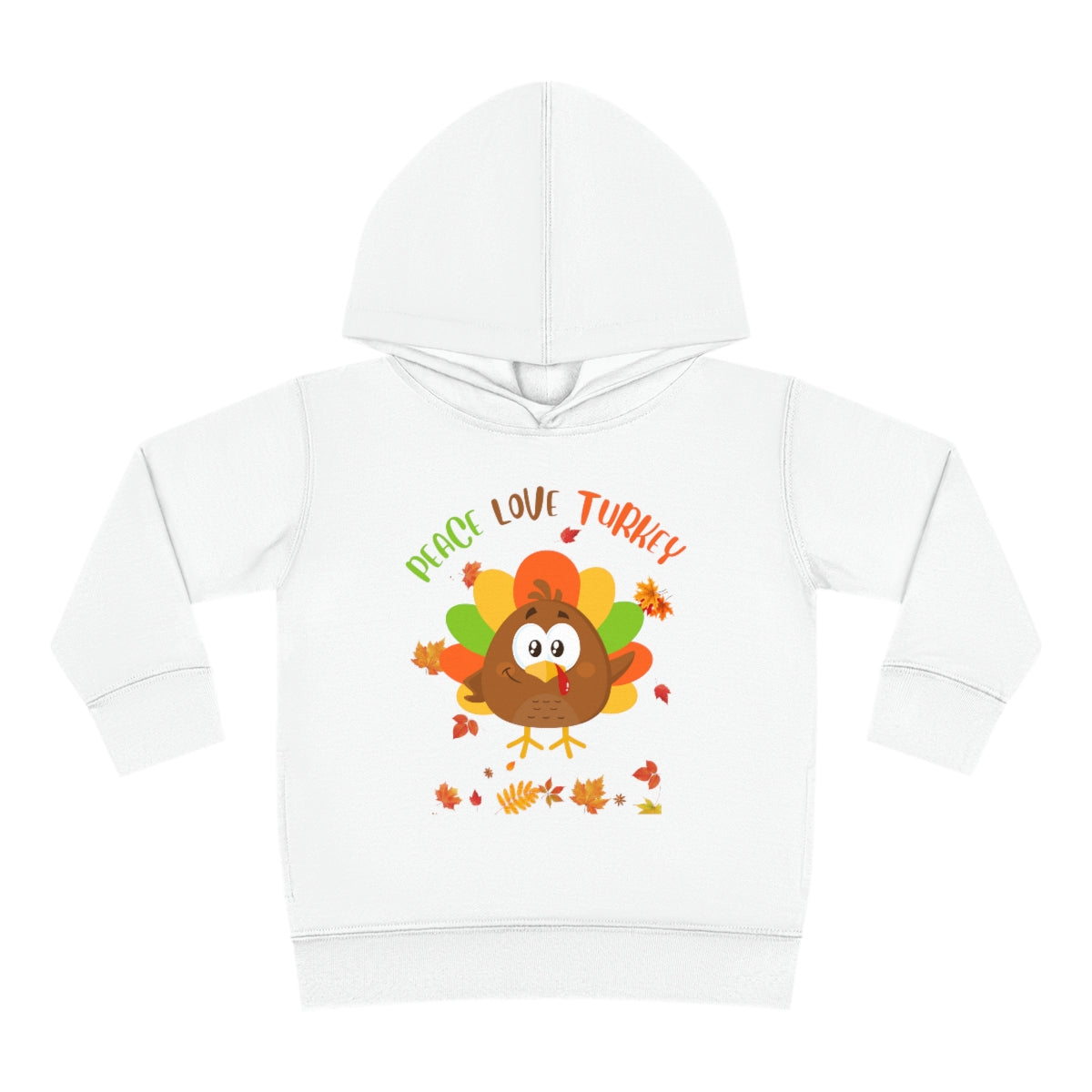 Peace Love Turkey Toddler Pullover Fleece Hoodie