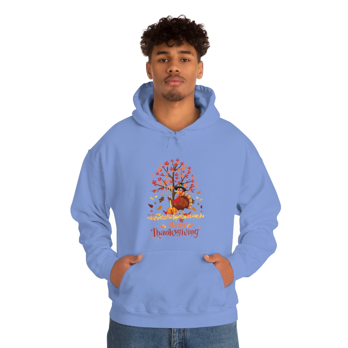 Happy Thanksgiving Turkey Pilgrim Unisex Heavy Blend™ Hooded Sweatshirt