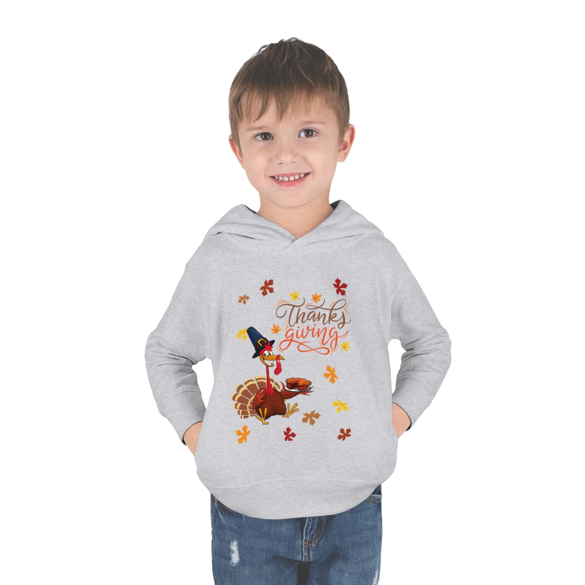 Thanksgiving Turkey Toddler Pullover Fleece Hoodie