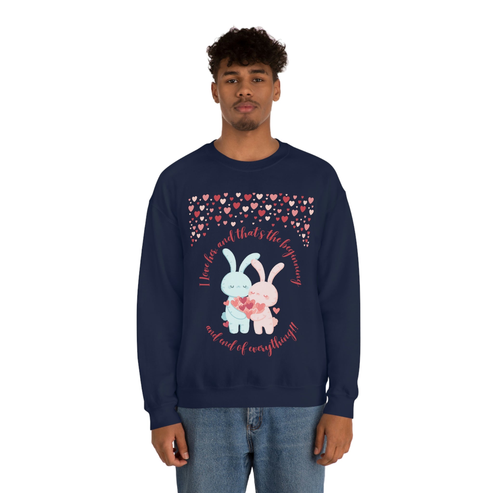 The I Love Her U & Me Unisex Heavy Blend™ Crewneck Sweatshirt