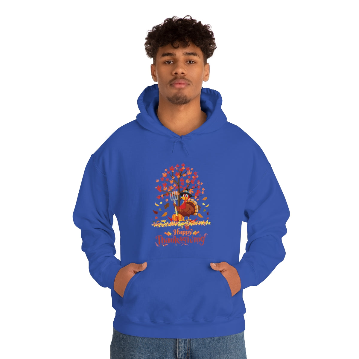 Happy Thanksgiving Turkey Pilgrim Unisex Heavy Blend™ Hooded Sweatshirt